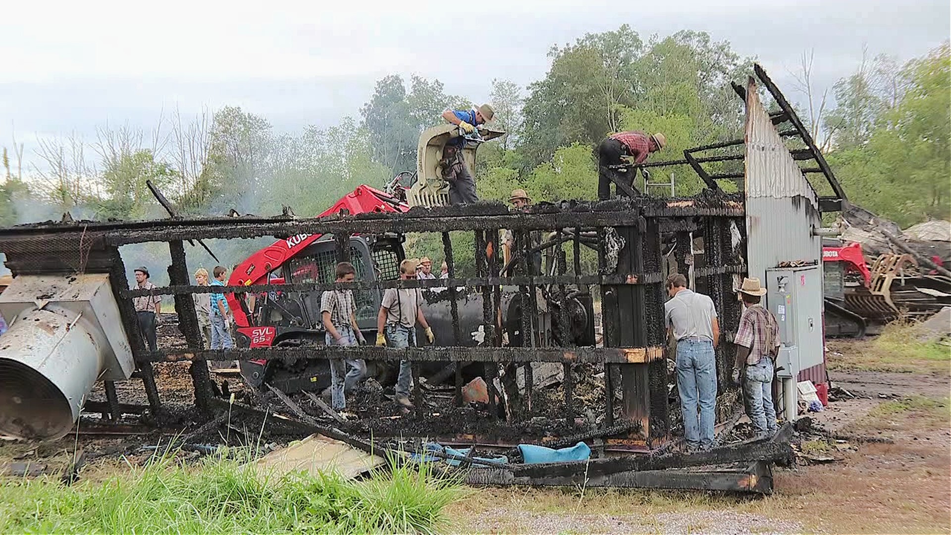 A community cleanup effort is underway in Union County after a fire destroyed a 500-foot barn over the weekend.