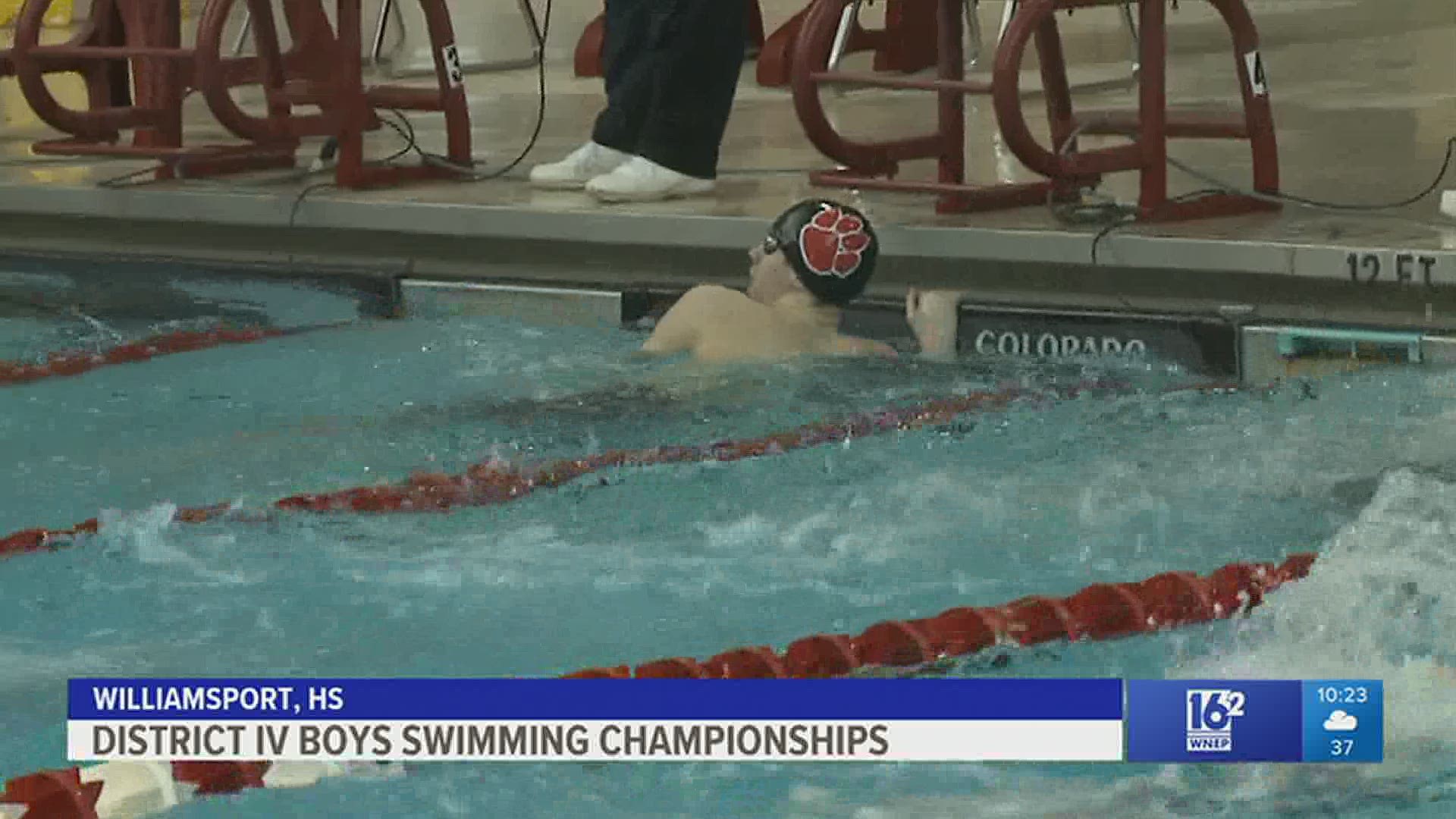 District IV boys swimming Championships from Williamsport HS.  Good day for Danville, Bloomsburg and Central Columbia.