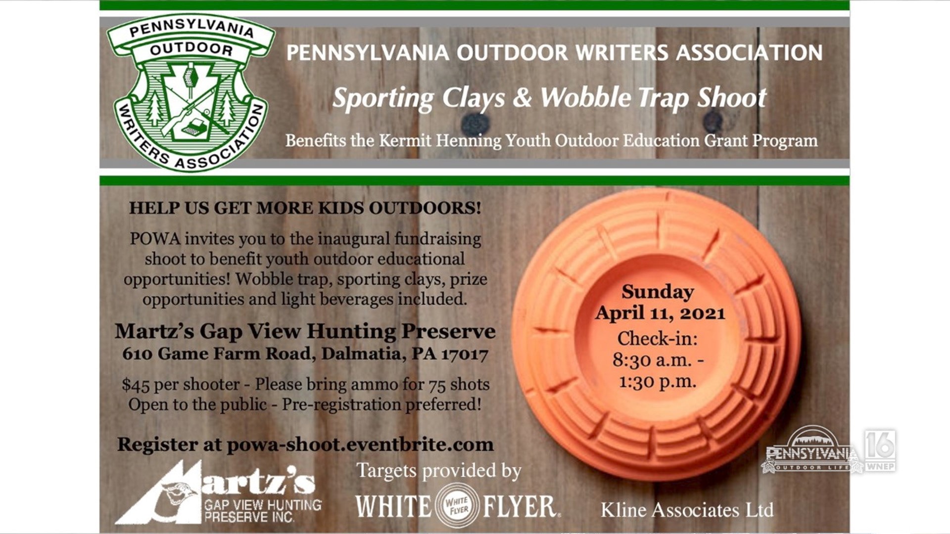Shooting clays for kids programs.