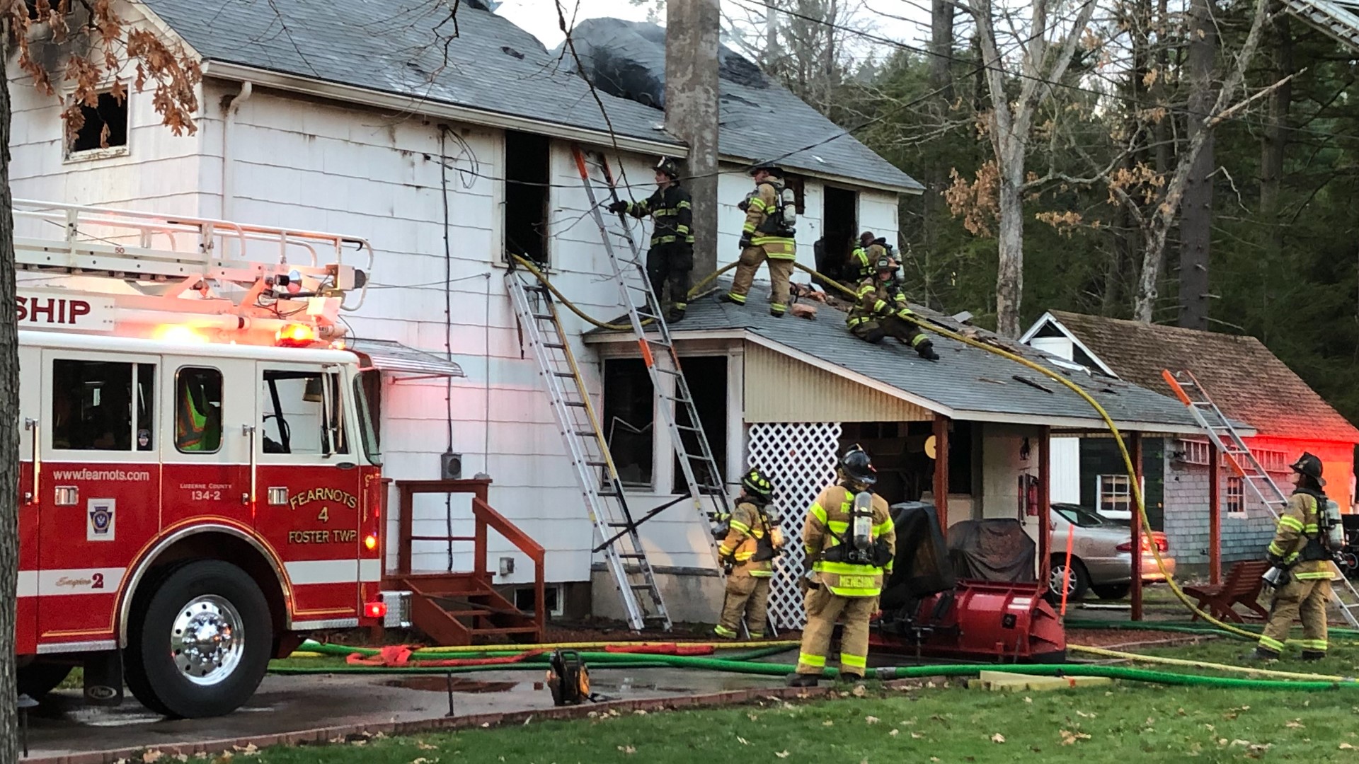 Fire sparked on the first floor and spread throughout in Luzerne County.