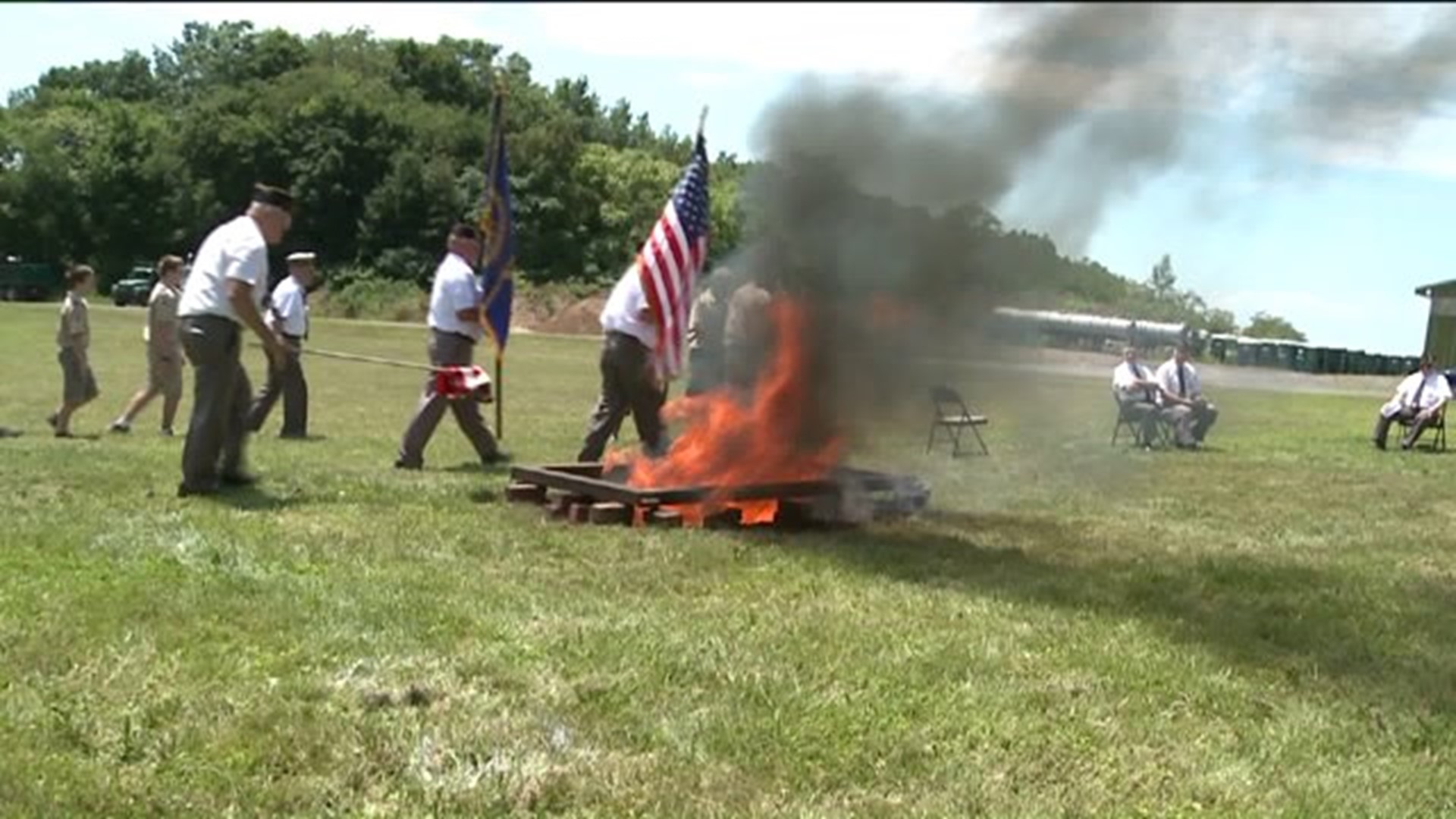 American Legion in Milton Shows People How to Properly Burn Flags