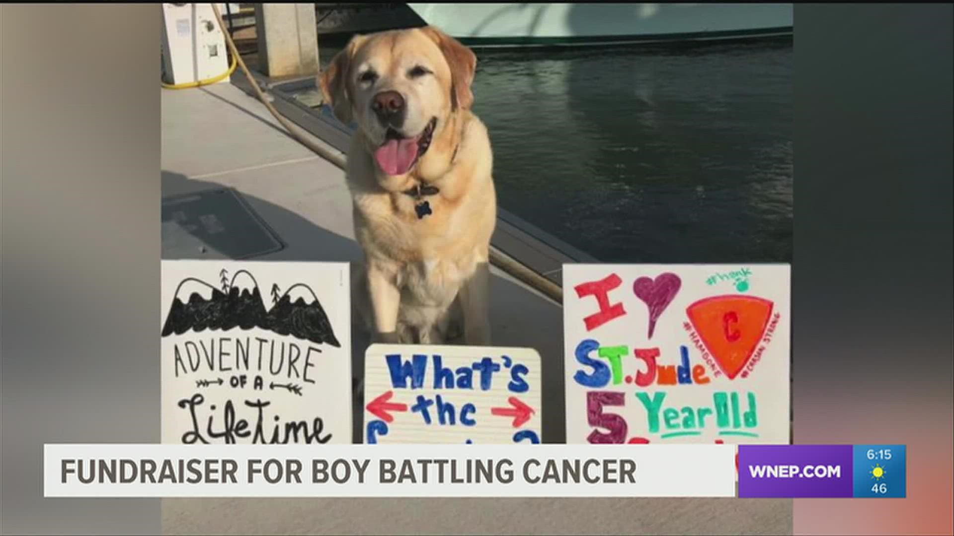 A man and his dog raise money for 5-year-old nephew battling cancer.