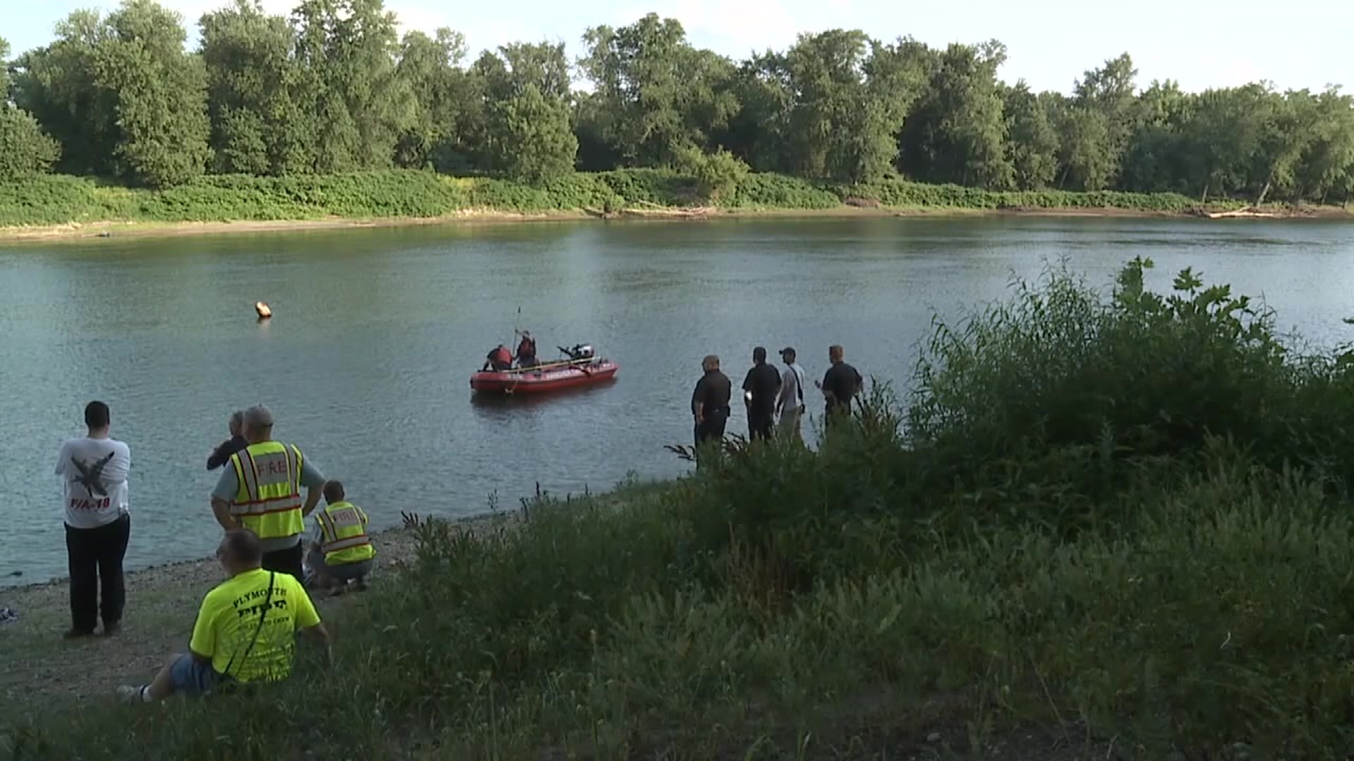 Rescue teams were called out Tuesday to a spot on the river near the Carey Avenue Bridge.