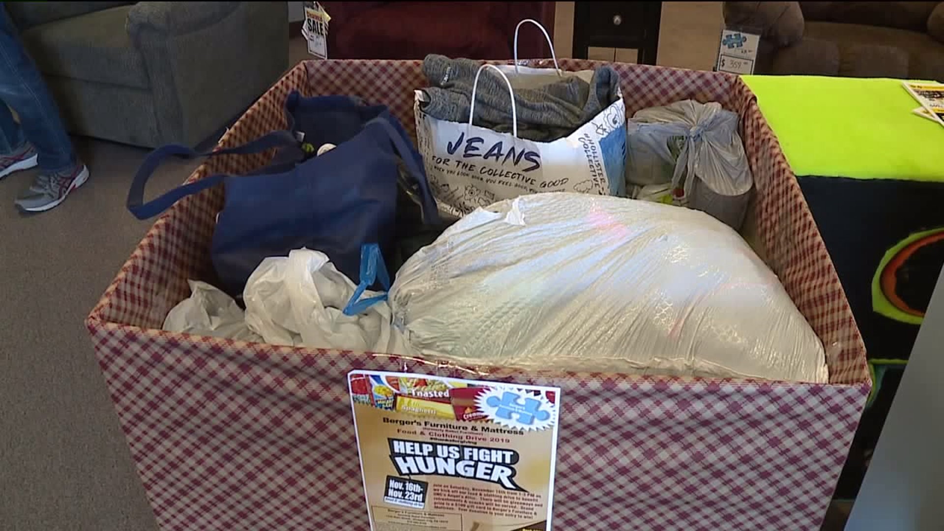 Furniture Store in Dickson City Hosts Food and Clothing Drive