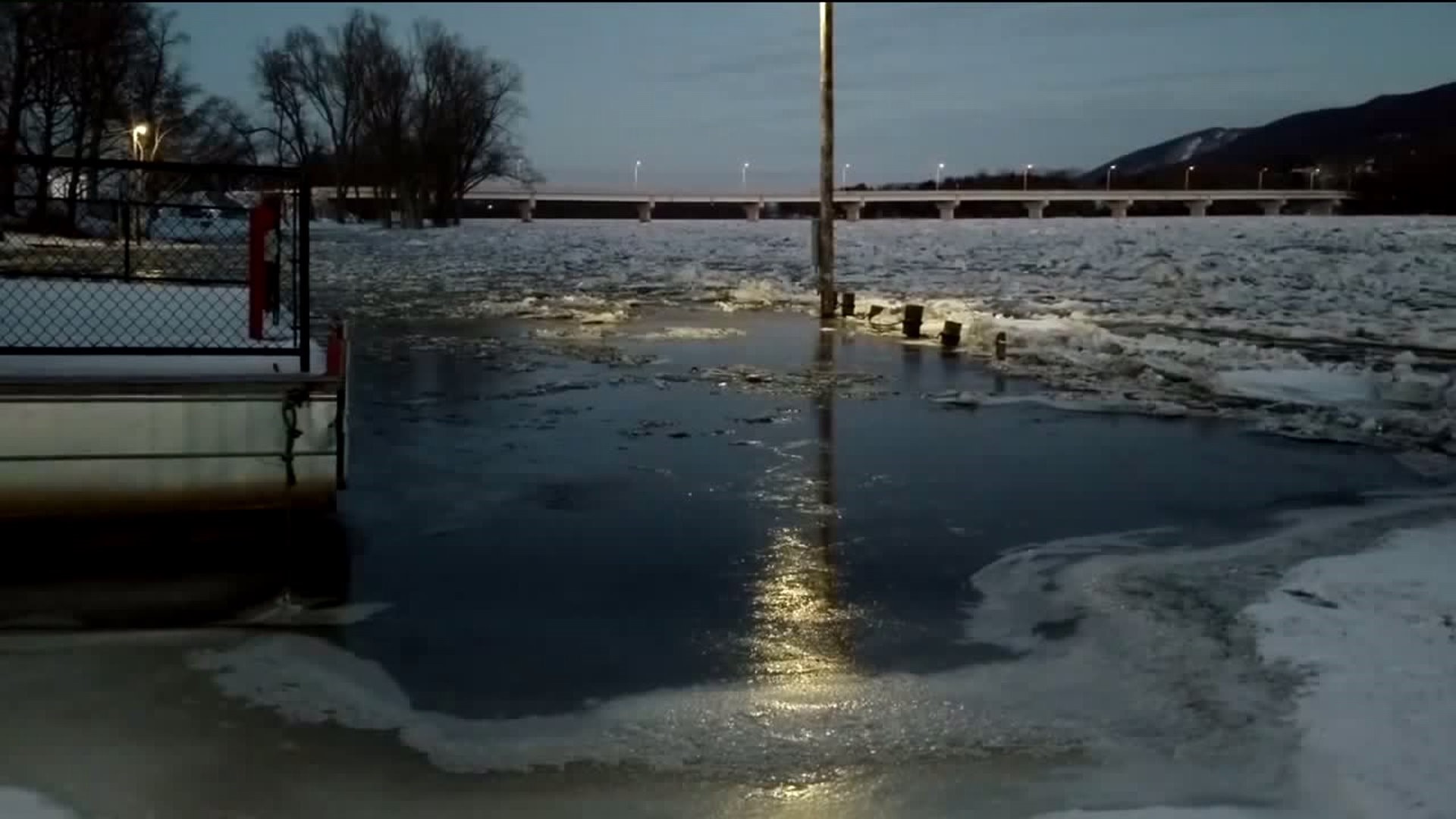 River Ice Causes Flooding at State Park in Williamsport