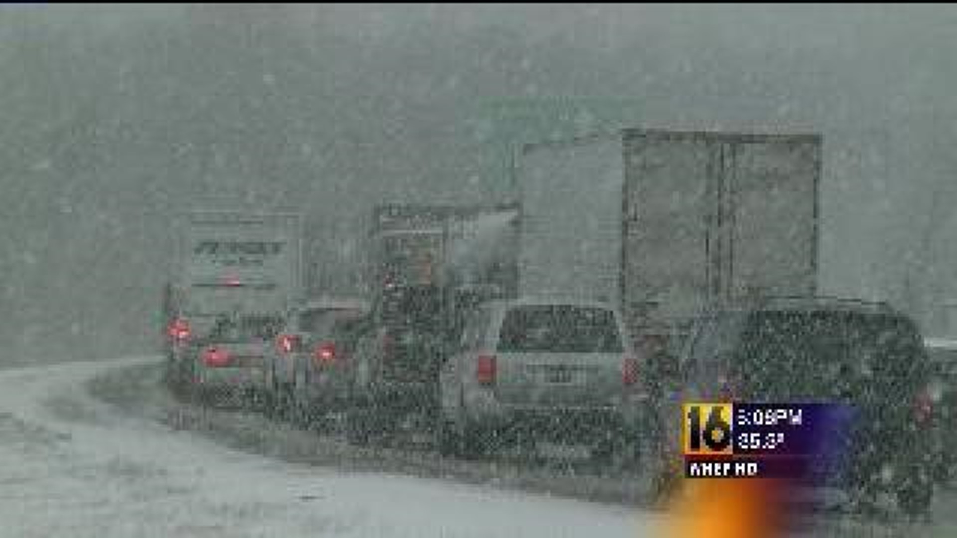Snow Snarls Traffic In The Poconos