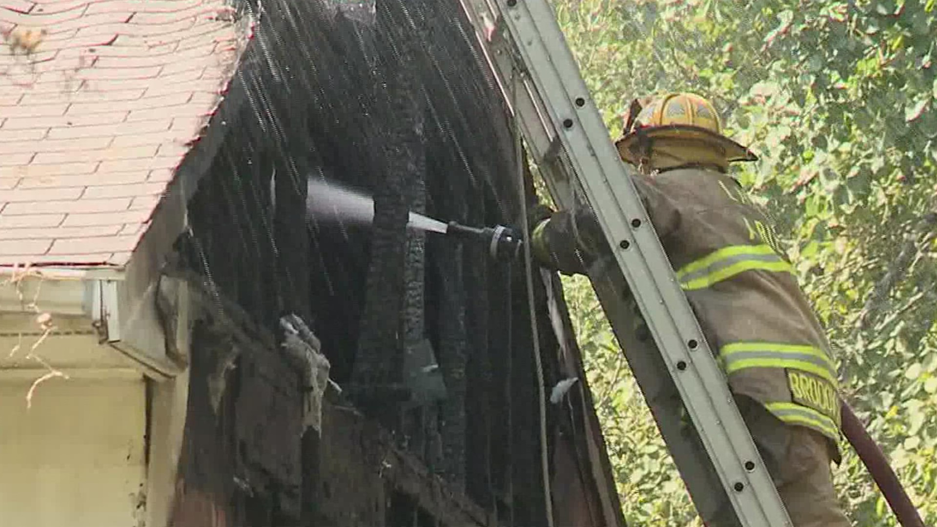 A fire damaged a home in Lake Township, Wayne County Monday morning.