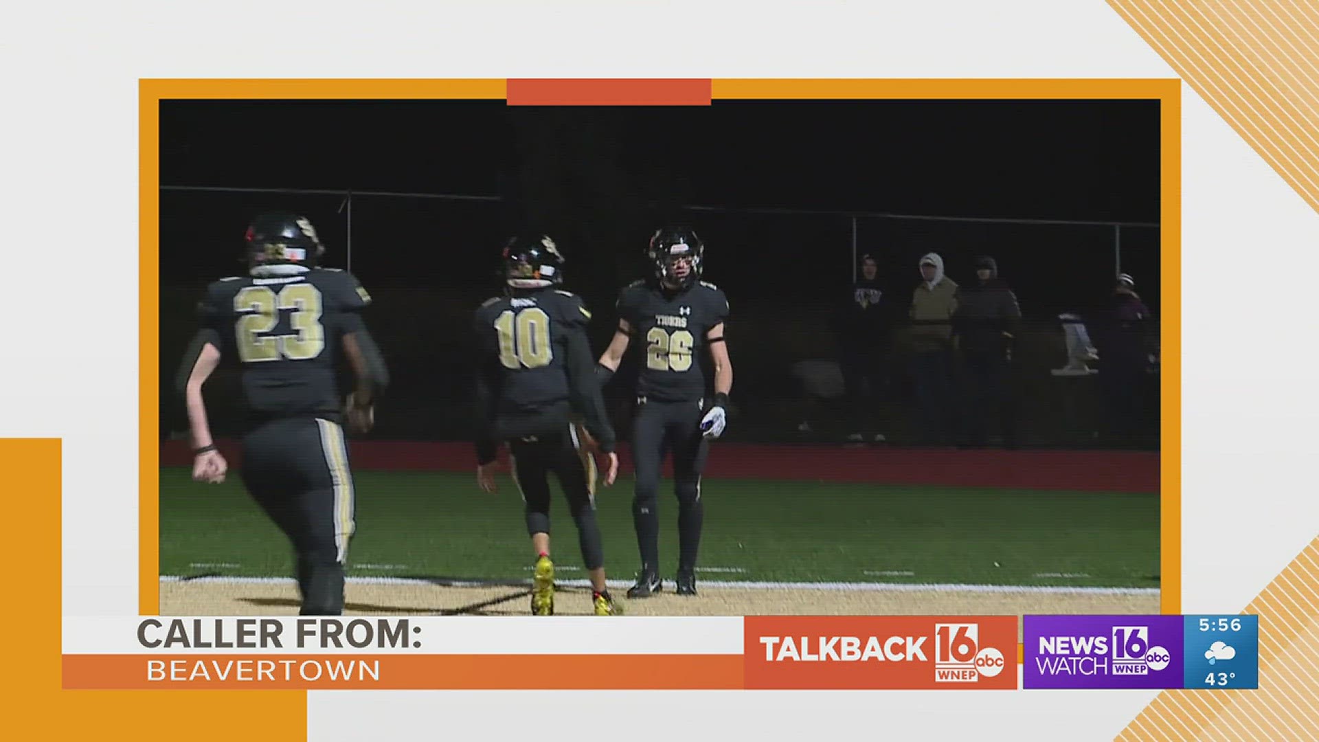 Callers share thoughts on high school football, porch pirates, Christmas lights and more on this edition of Talkback 16.