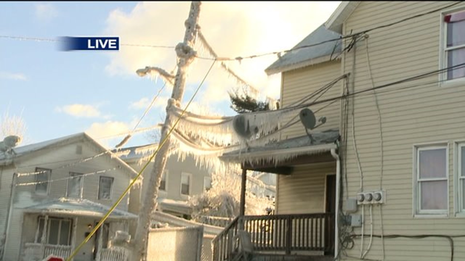 Water Main Break Covers Scranton Street in Ice