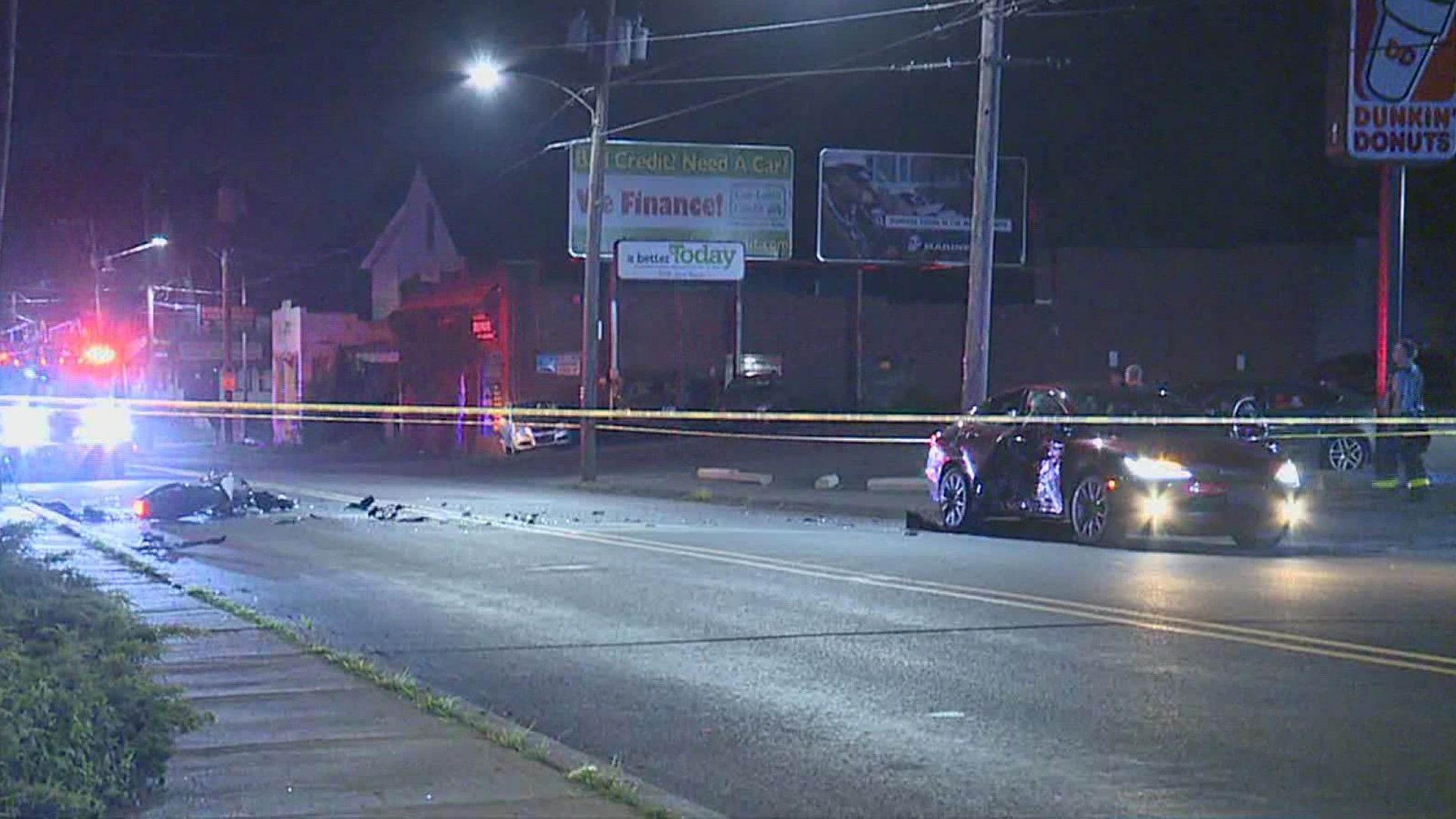 One person was taken to the hospital after a motorcycle crash late Monday night in Scranton.