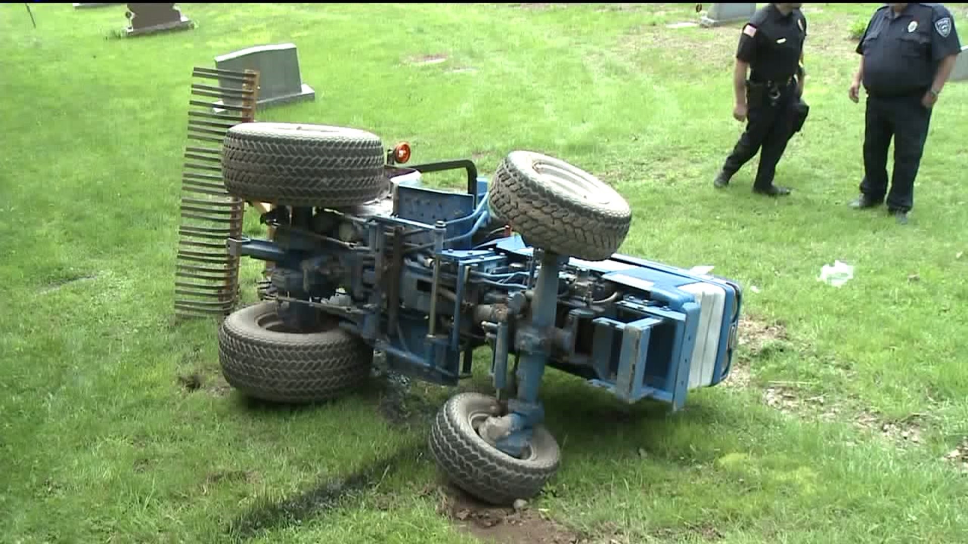 Cemetery Caretaker Hurt in Tractor Accident