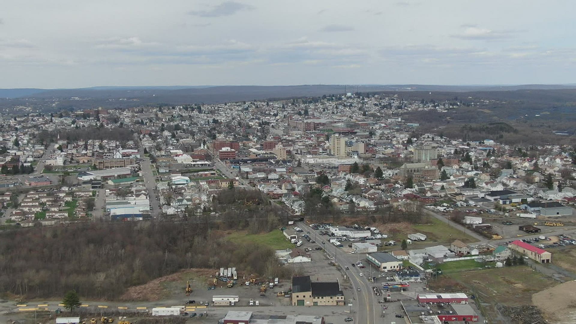 From high above Hazleton, you don't see case numbers or sickness or concern. You see a community.