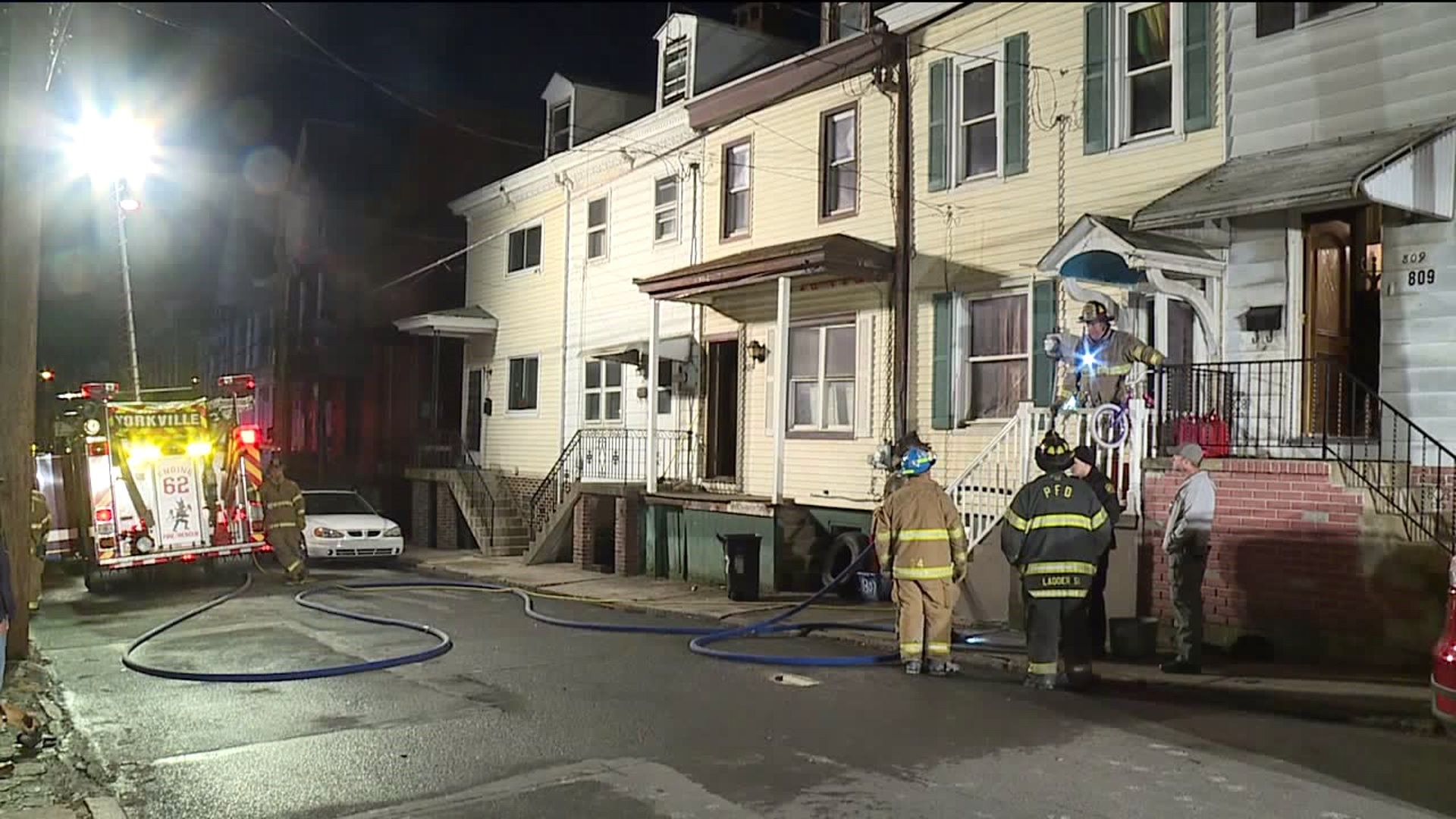 Flames Damage Rowhome in Pottsville