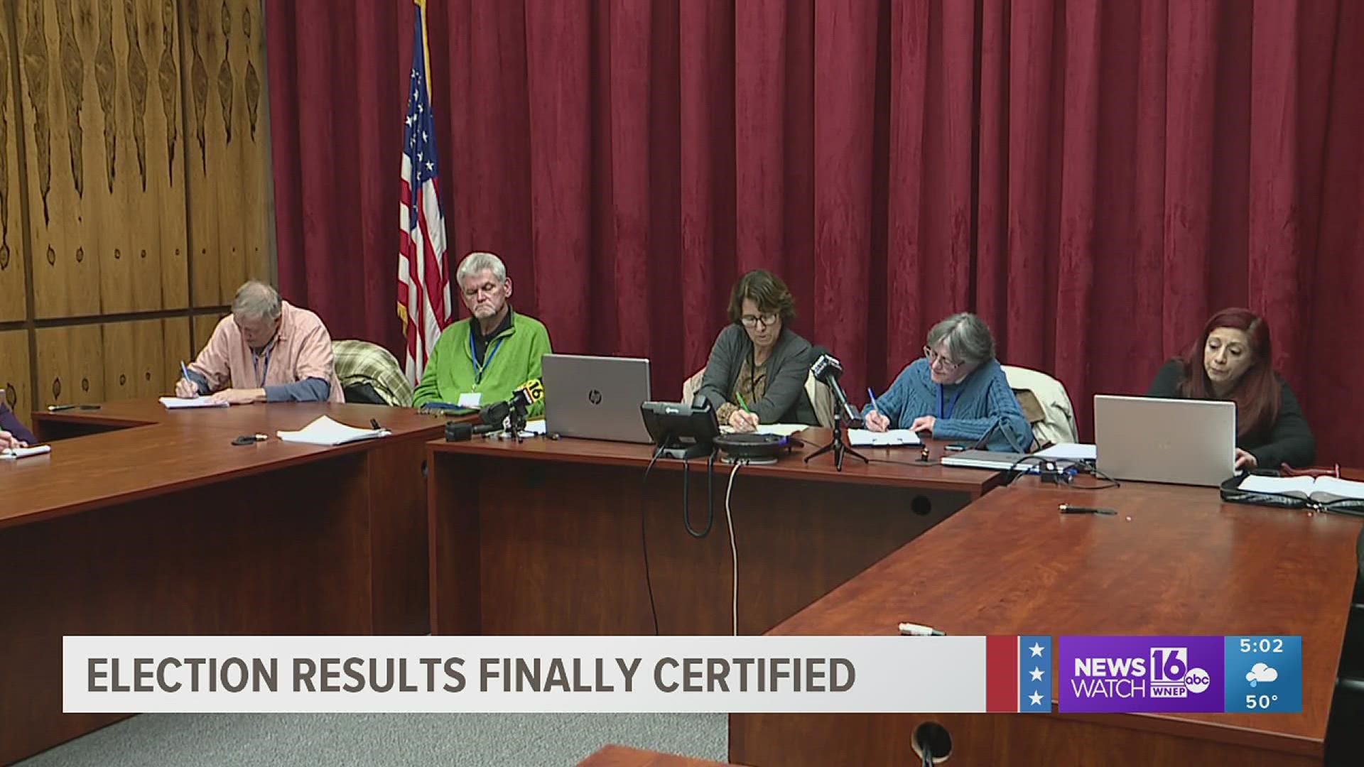 A day that's been weeks in the making — the certification of election results in Luzerne County.