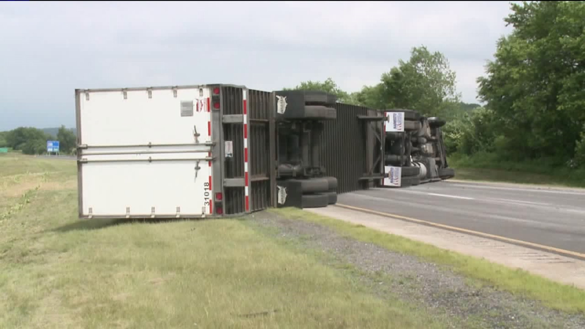 Highway Reopens after Rolled Tractor-Trailer Blocks Interstate 80