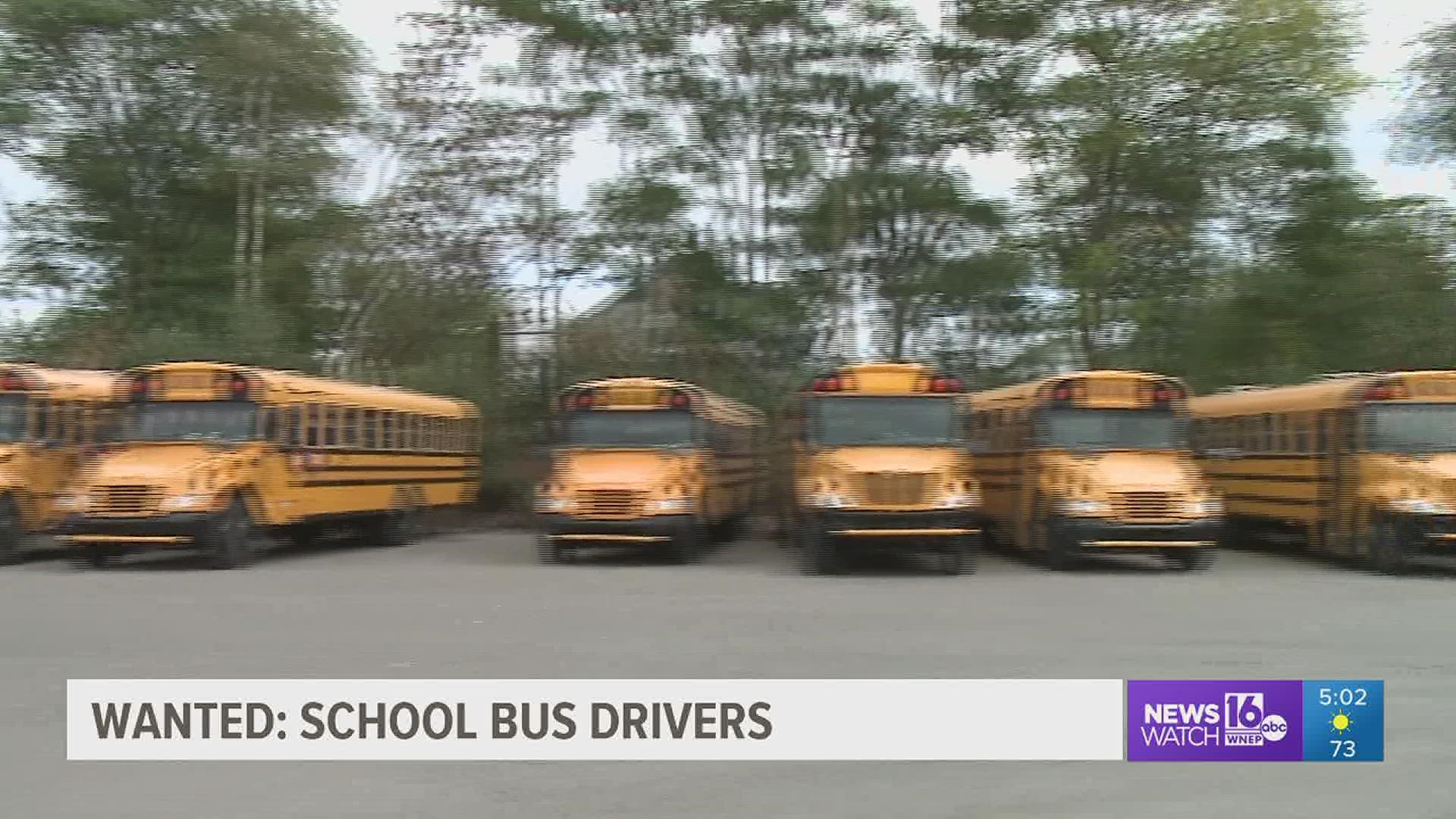 The Pennsylvania Department of Education is hoping to fill the bus drivers' seats with licensed drivers.
