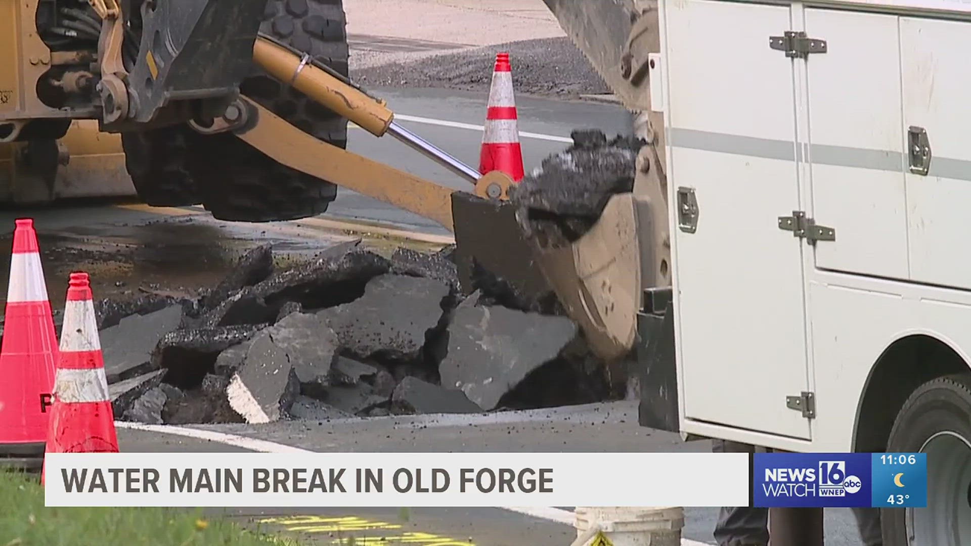 Pennsylvania American Water says a 14-inch main broke on South Keyser Avenue in old forge Tuesday afternoon.