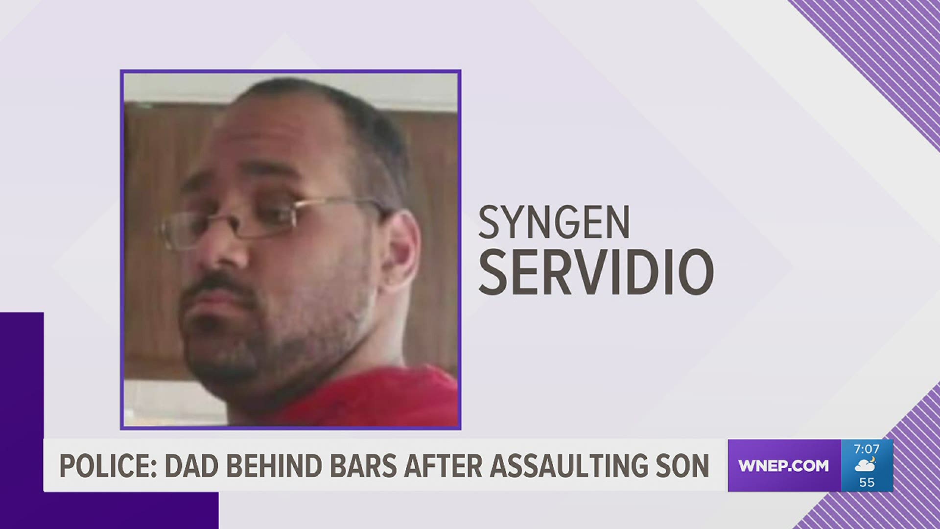 Syngen Servidio is charged with aggravated assault, reckless endangerment, and related offenses after allegedly assaulting his son who is only four years old.