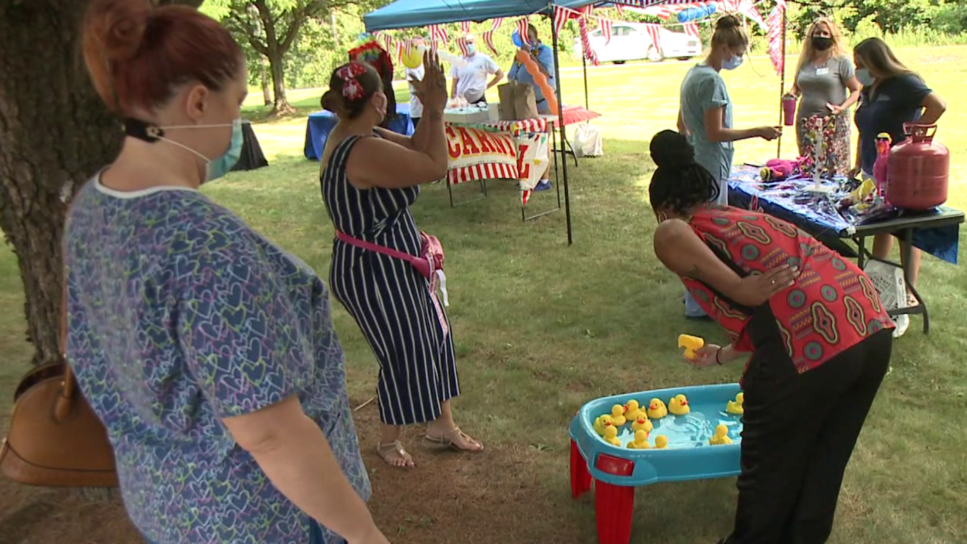 Health care workers at one nursing facility in Luzerne County got a surprise during their lunch break.