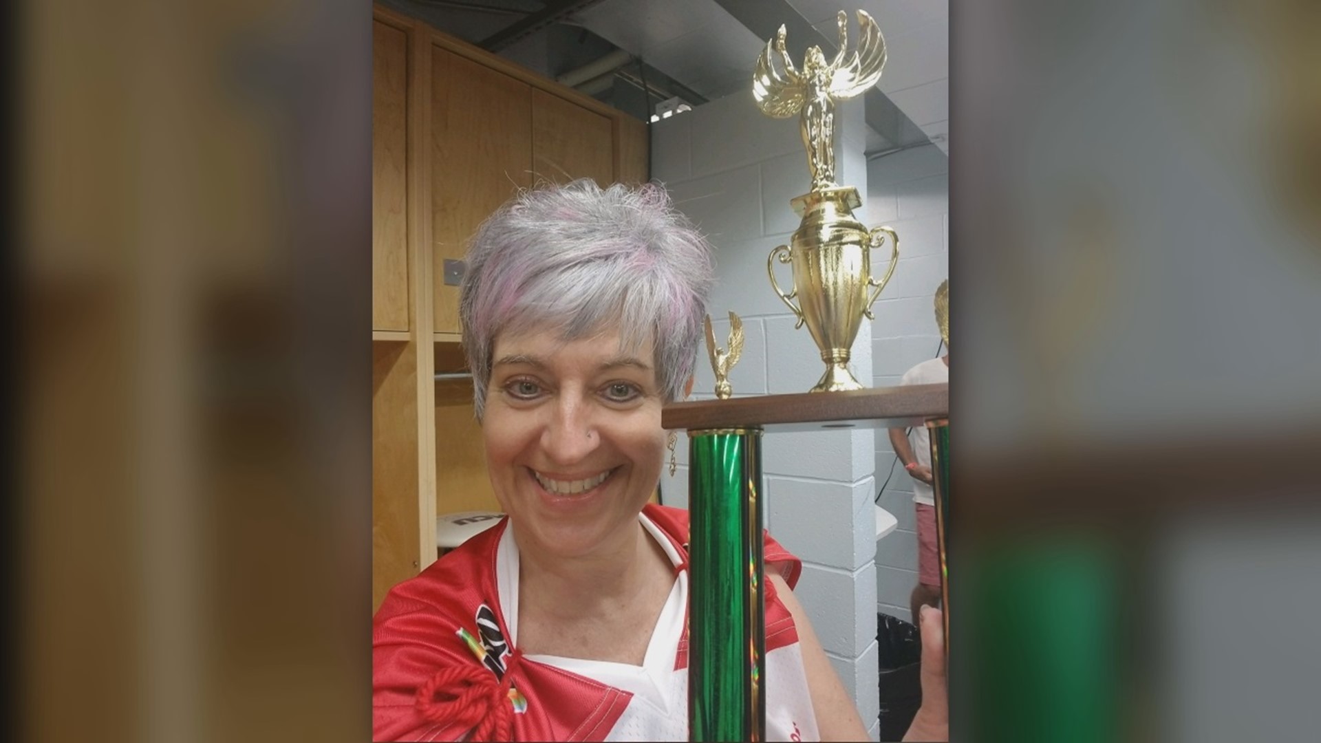 Larell Marie Mele of Long Pond is relishing her third-place finish after competing in the hot dog eating contest for 11 years.