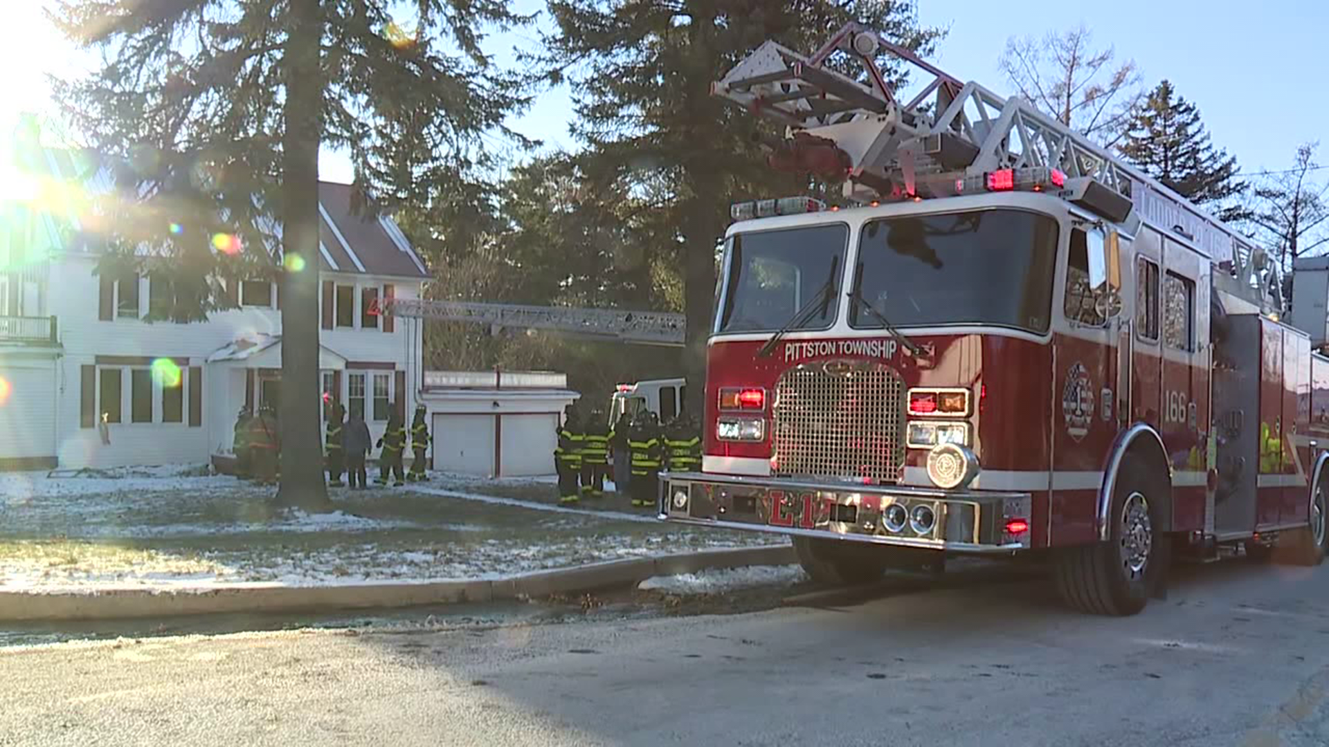 The flames broke out before 3:00 p.m. on Saturday.