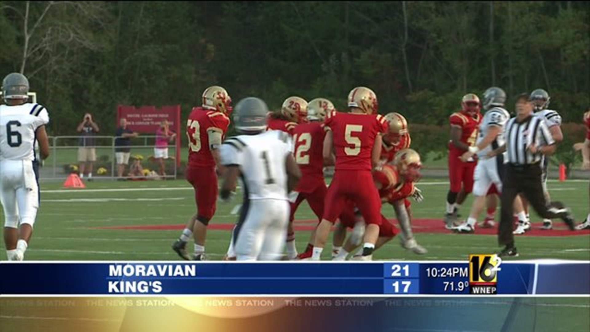 Moravian scores late to defeat King`s