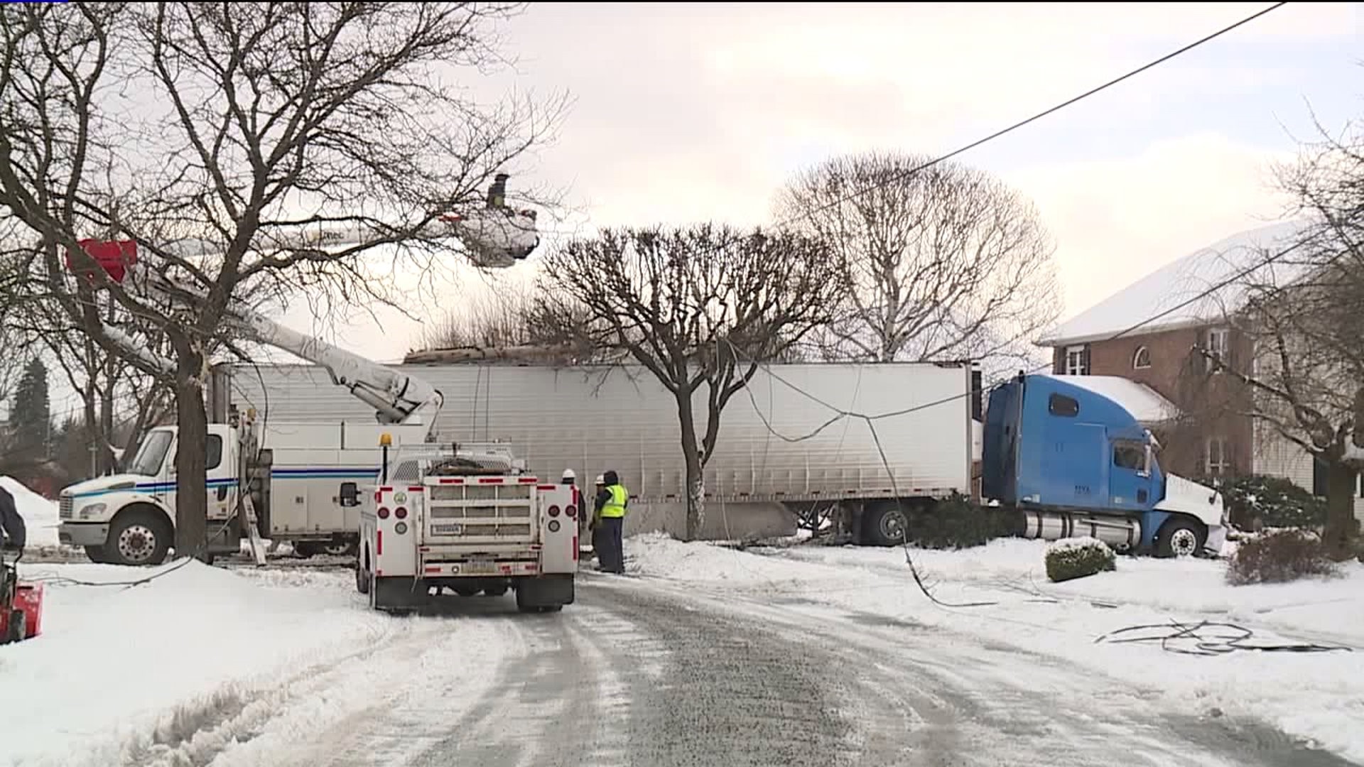 Icy Roads Blamed After Truck Hits Utility Pole