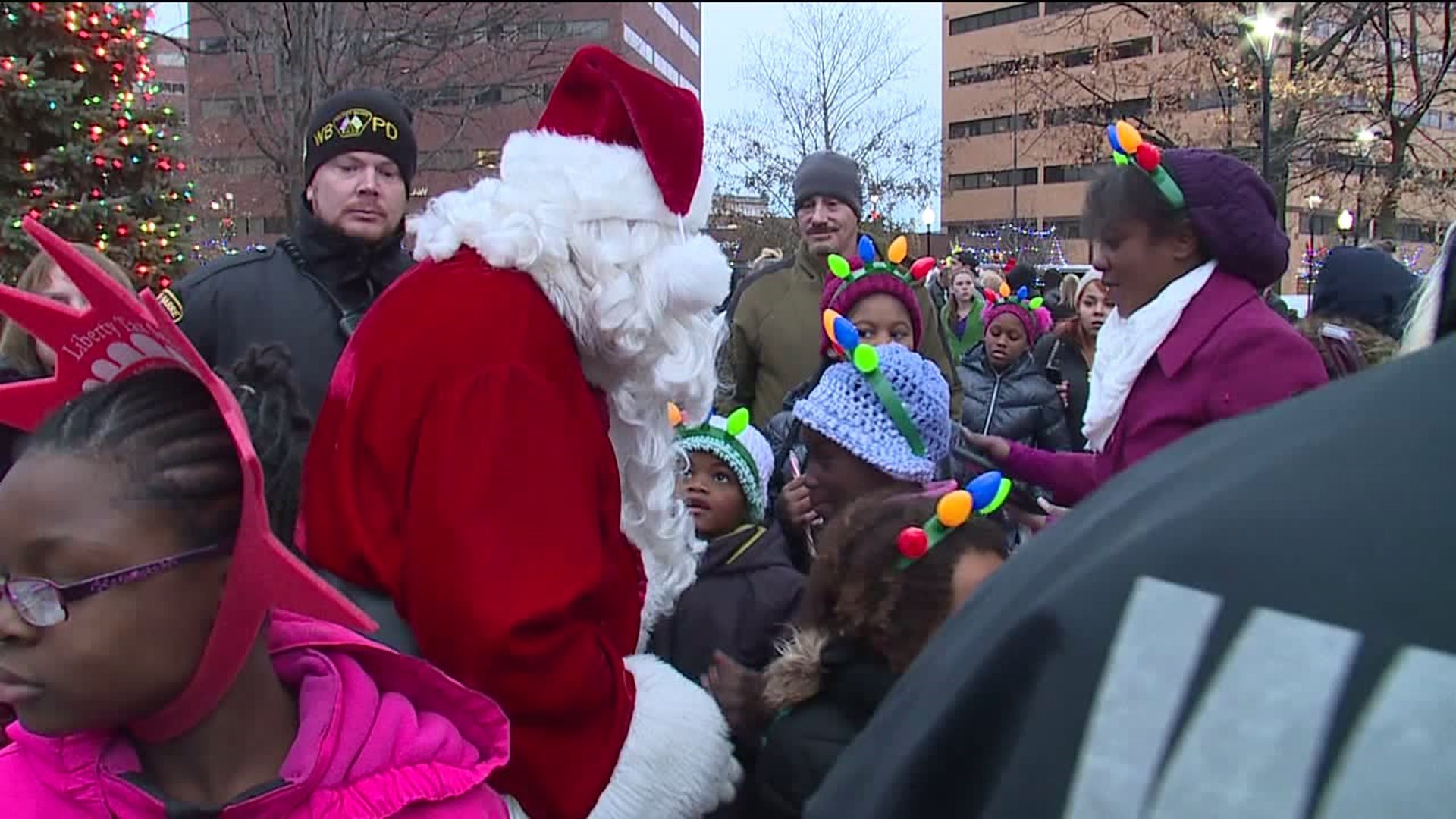 Santa Stops in Downtown Wilkes-Barre