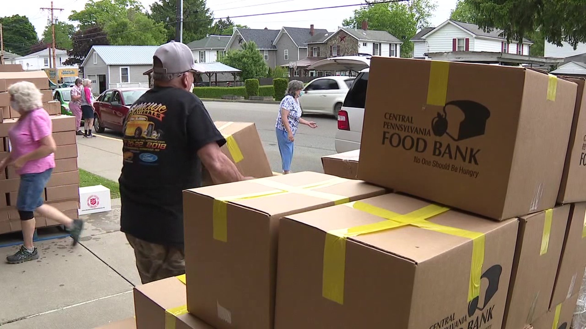 Around 150 families in the northern tier received free food from the Salvation Army.