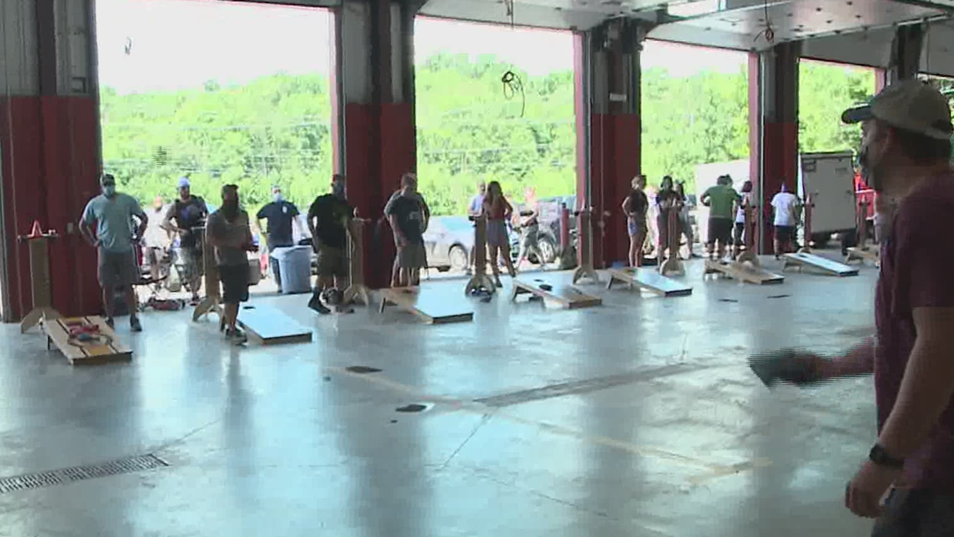 The Springbrook Volunteer Fire Company put together a cornhole tournament Sunday in the hopes of raising some cash.