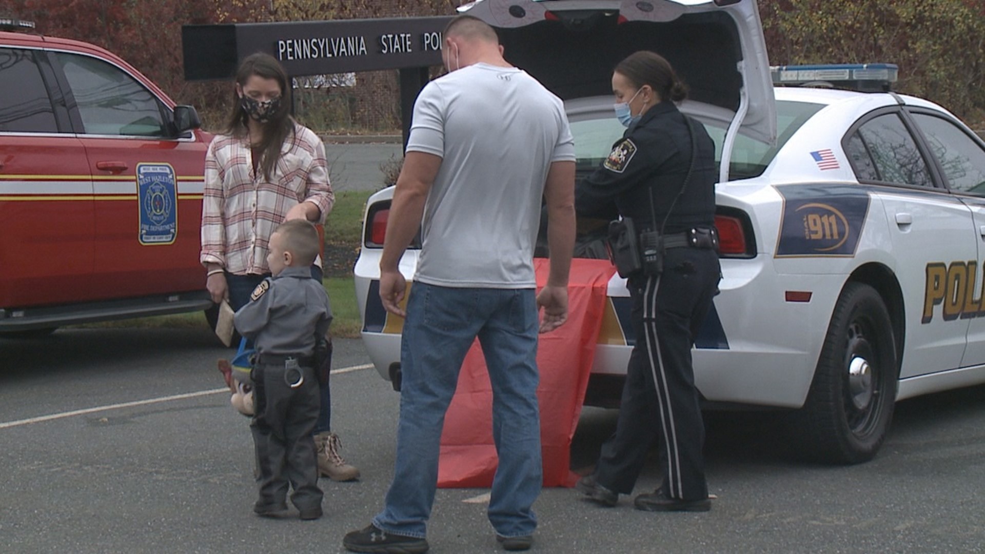 First responders were on hand to give out candy to local ghouls and goblins.