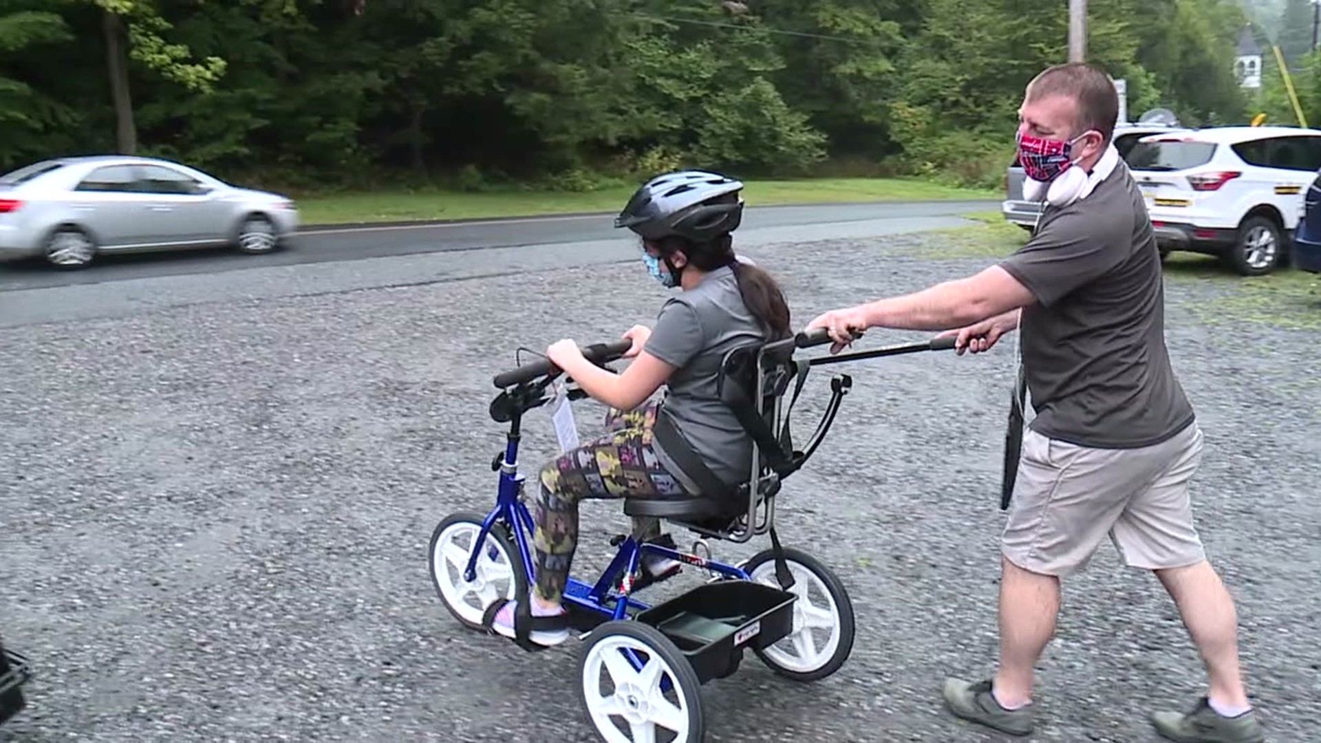 A children's charity out of Pittsburgh traveled to Carbon County to give away adaptive strollers and bikes to families of kids with disabilities.