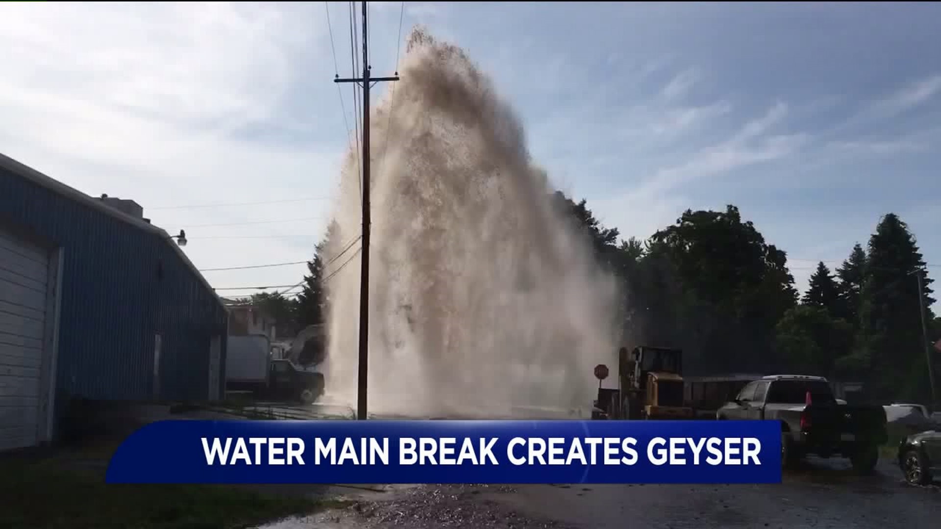 Geyser of Water Gushes from Main Break in Scranton