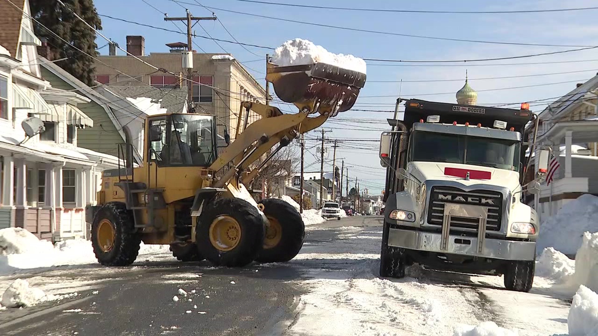 One week after a major snowstorm dropped nearly three feet of snow on parts of our area, snow removal is still going on in Carbon County.