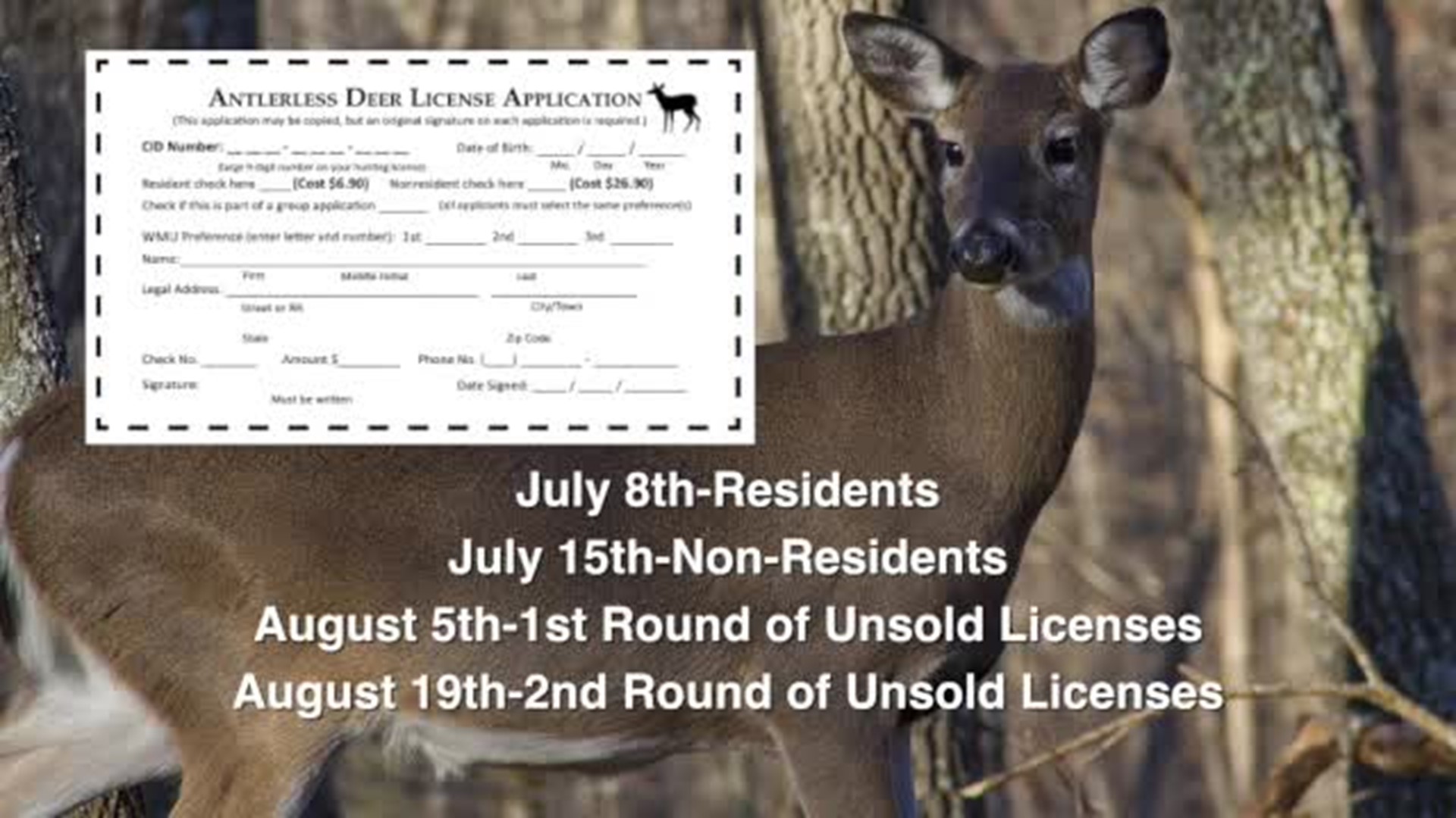 Antlerless Deer License Update