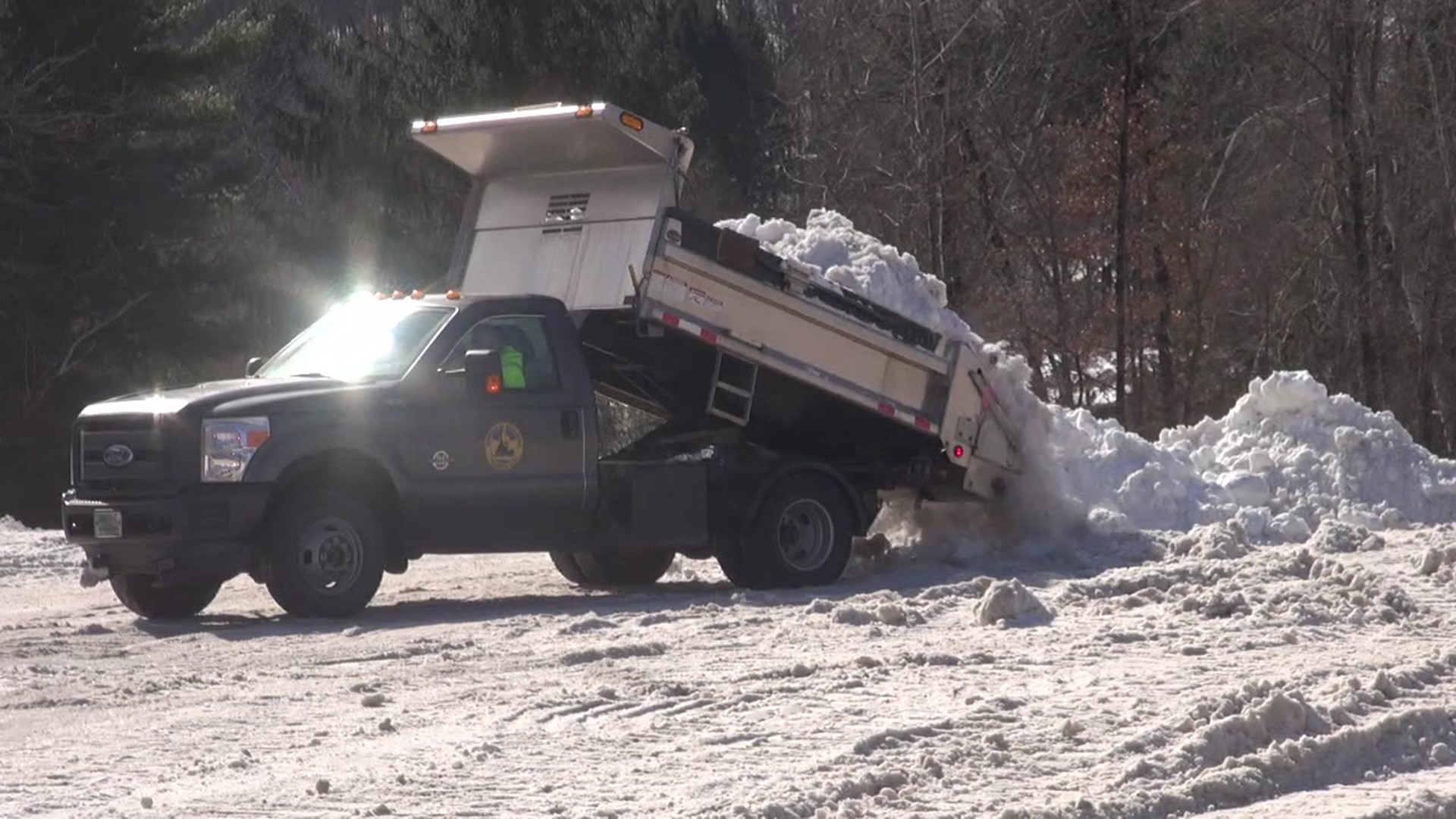 Workers say it's like the movie "Groundhog Day." Every day means the same thing: removing snow.