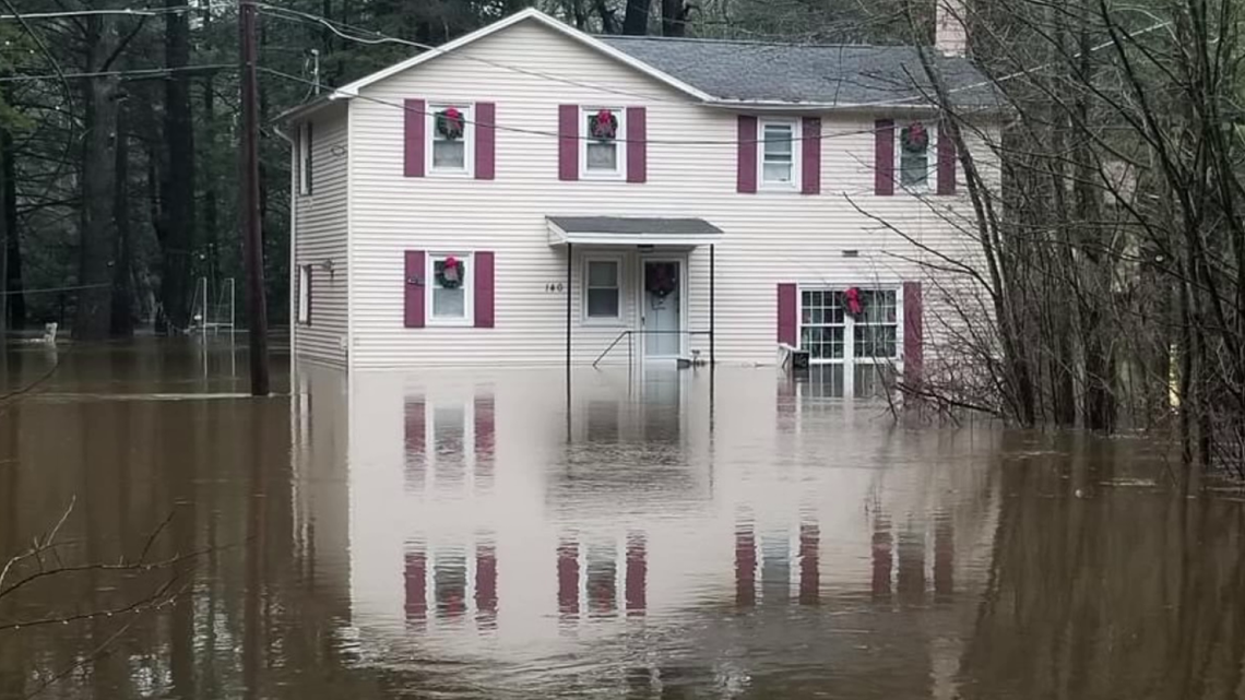Flooding around homes in Luzerne County