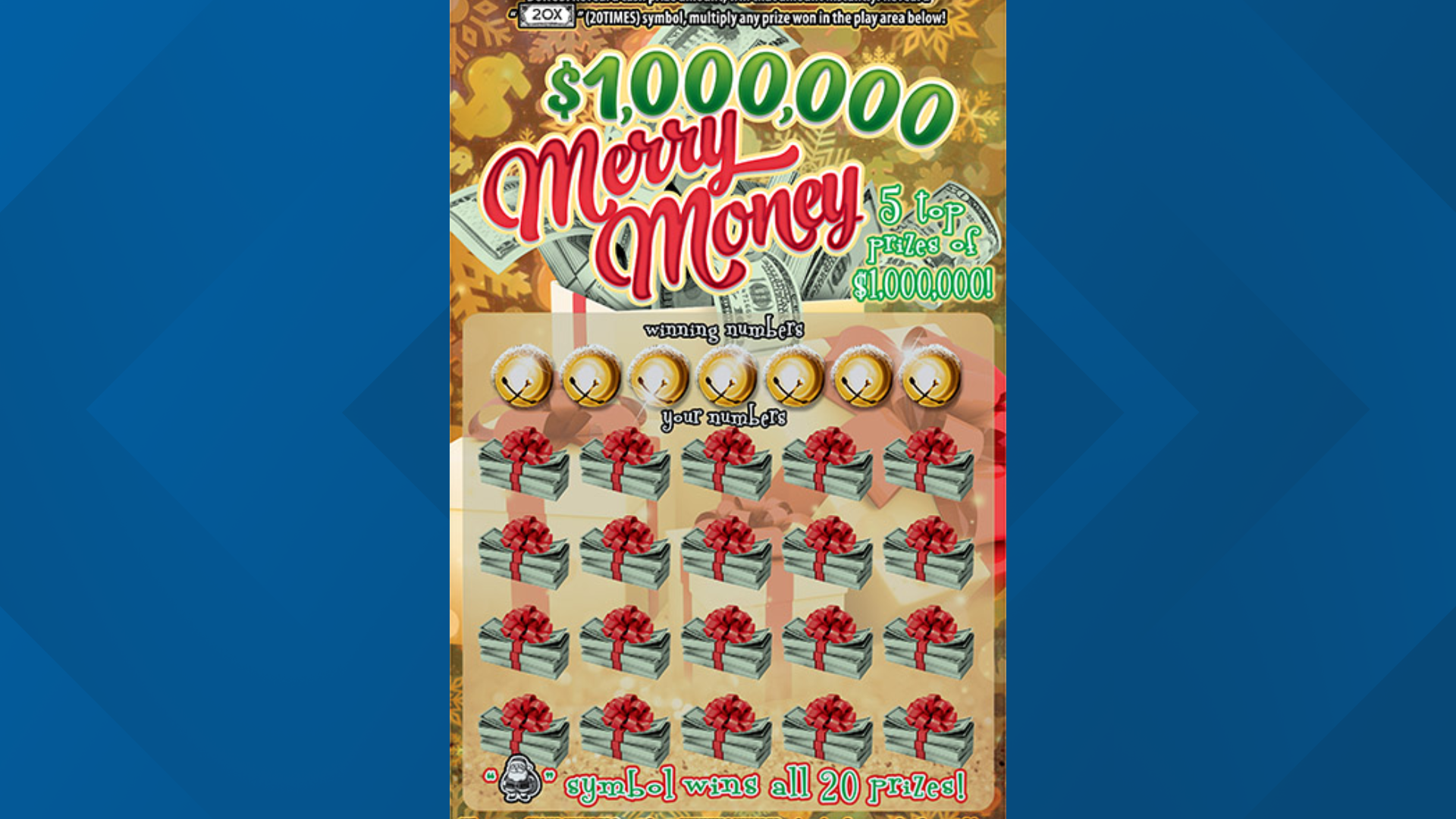 The winner hit the jackpot with a $1,000,000 Merry Money Scratch-Off ticket.