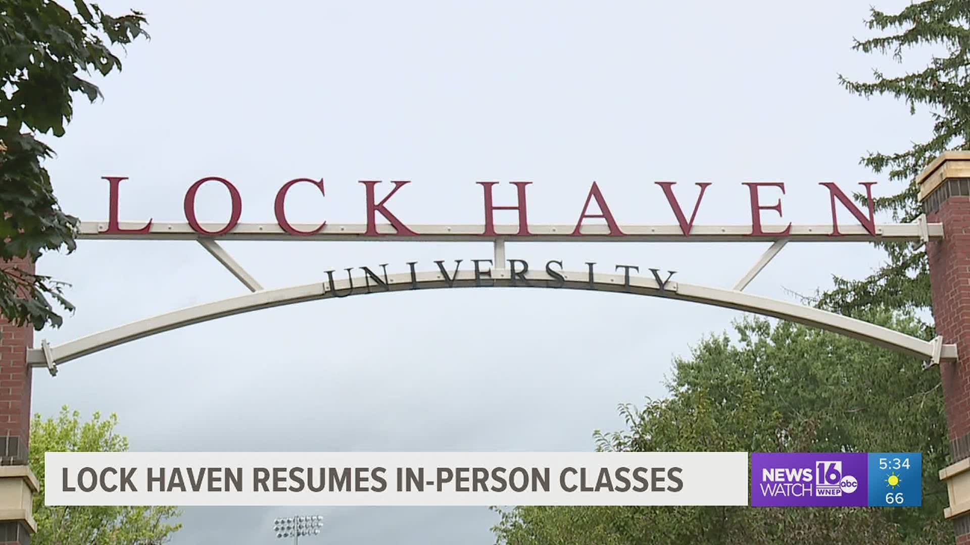 After two weeks of remote learning, students at Lock Haven University are back in the classroom.