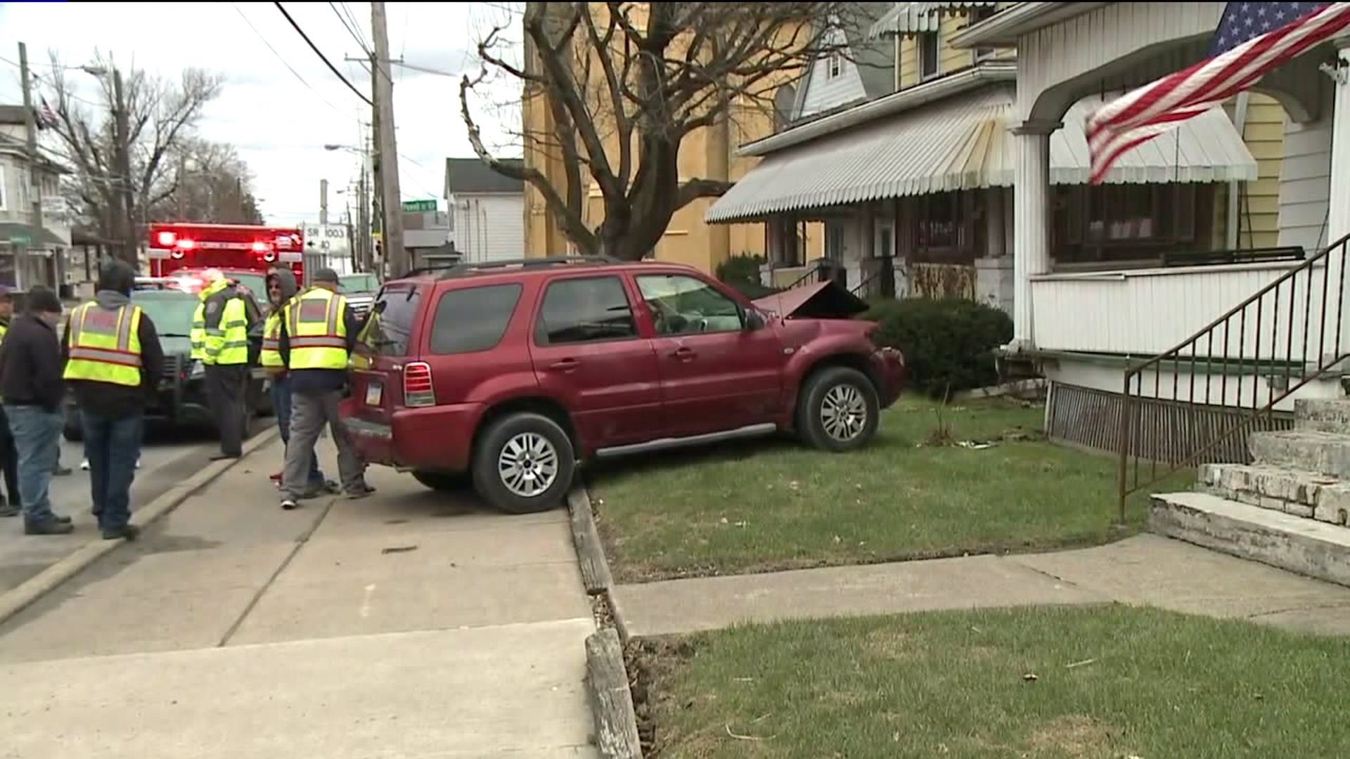 Hit and Run Crash Sends SUV Into House