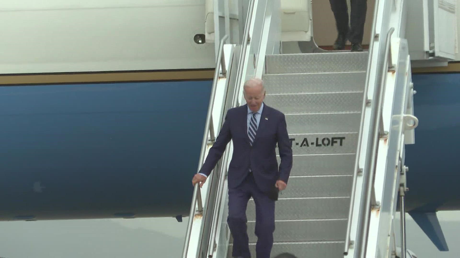 President Biden arrives at Wilkes-Barre Scranton International Airport before speaking at Wilkes University in Luzerne County
