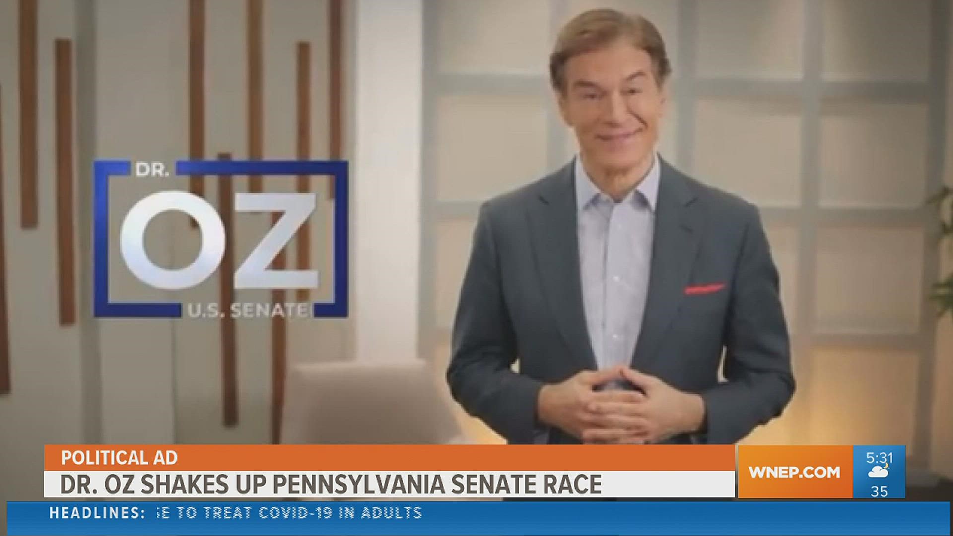 Dr Oz Enters Pennsylvania Senate Race 
