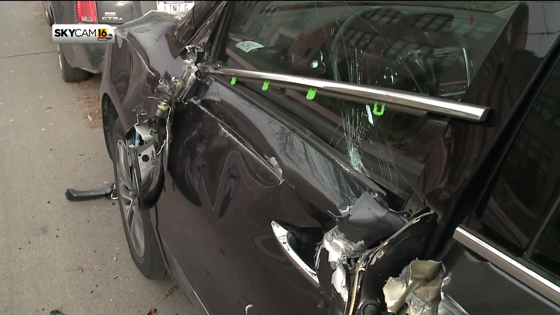Big Rig Wrecks Cars in West Scranton