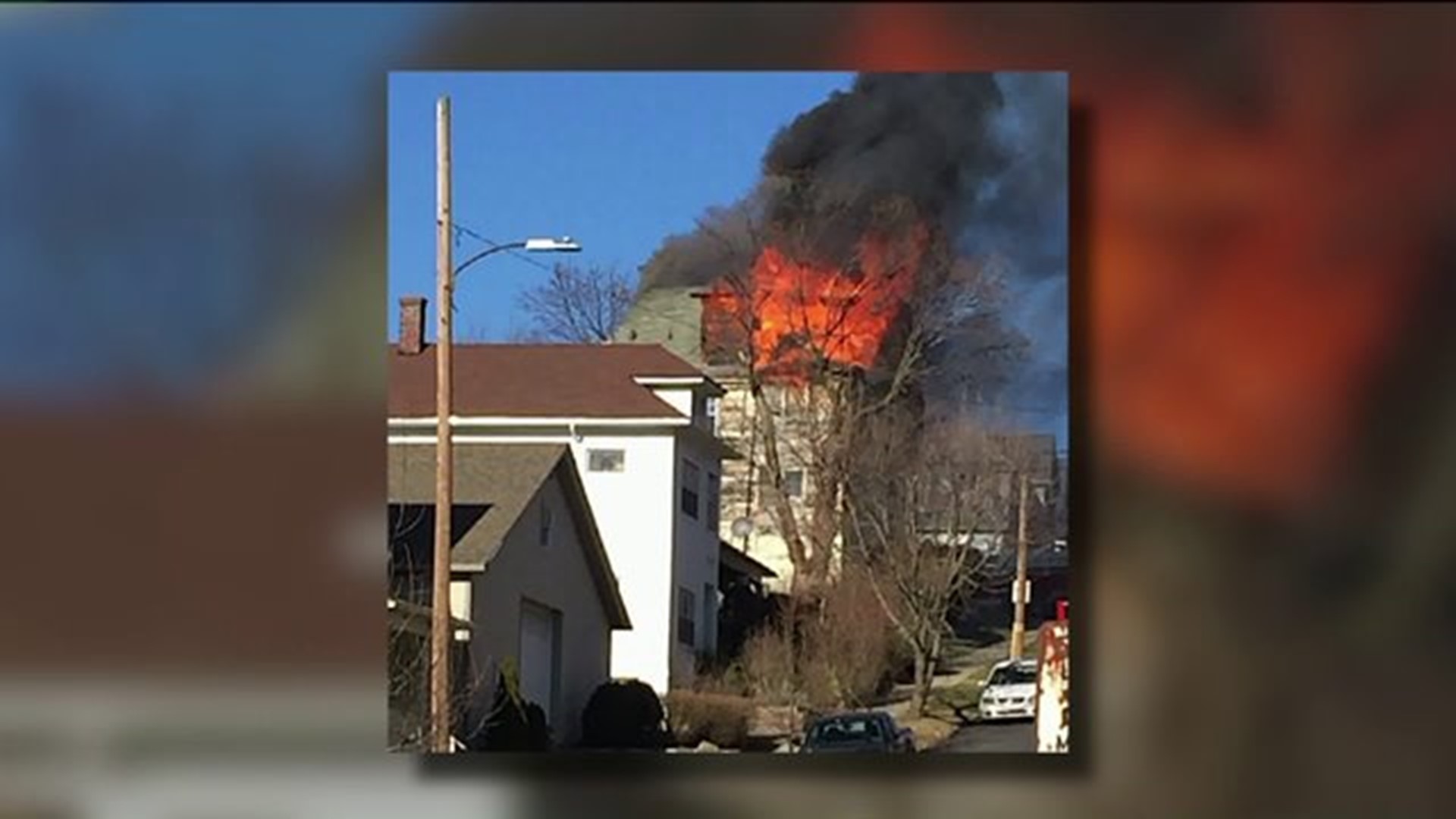 Flames Tear Through Apartment Building in Scranton