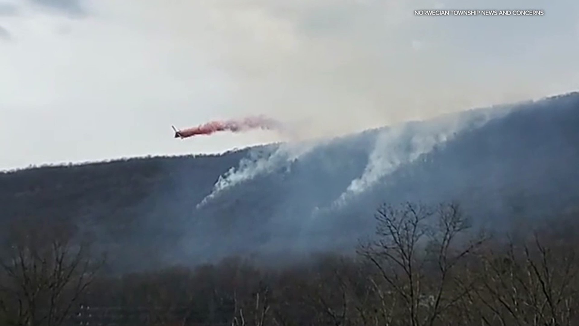 The mountain fire, in Northumberland County, was contained with a DCNR plane.