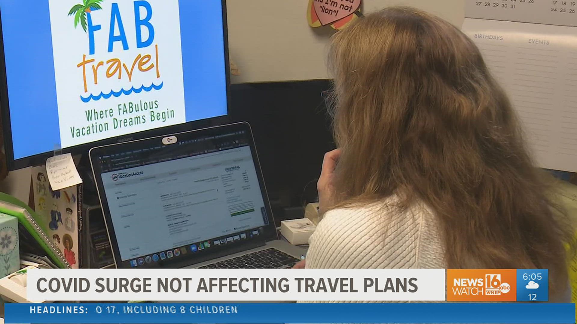 The last 2 years have been a roller coaster for the travel industry. How's the latest COVID surge impacting travel? Newswatch 16's Elizabeth Worthington takes a look