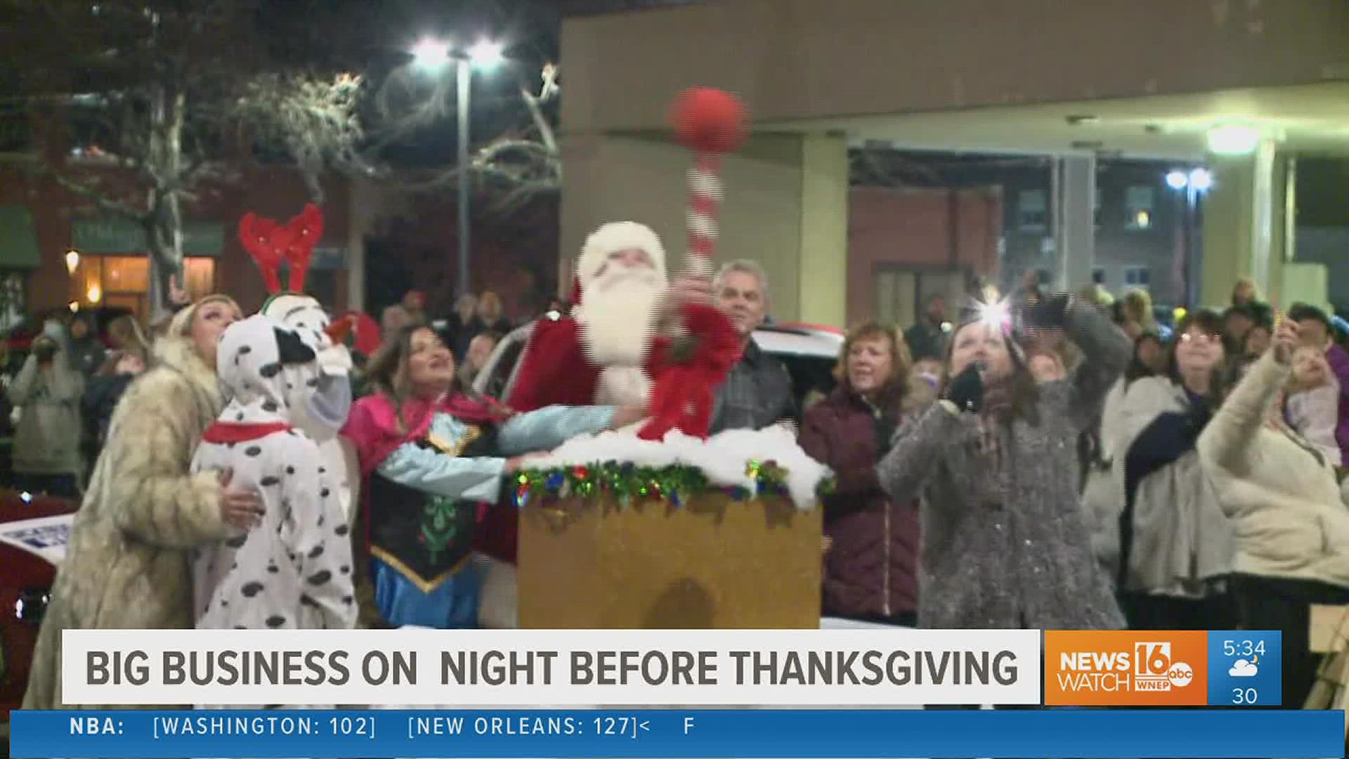 Scranton celebrated the night before Thanksgiving by welcoming back onlookers for the annual tower lighting.