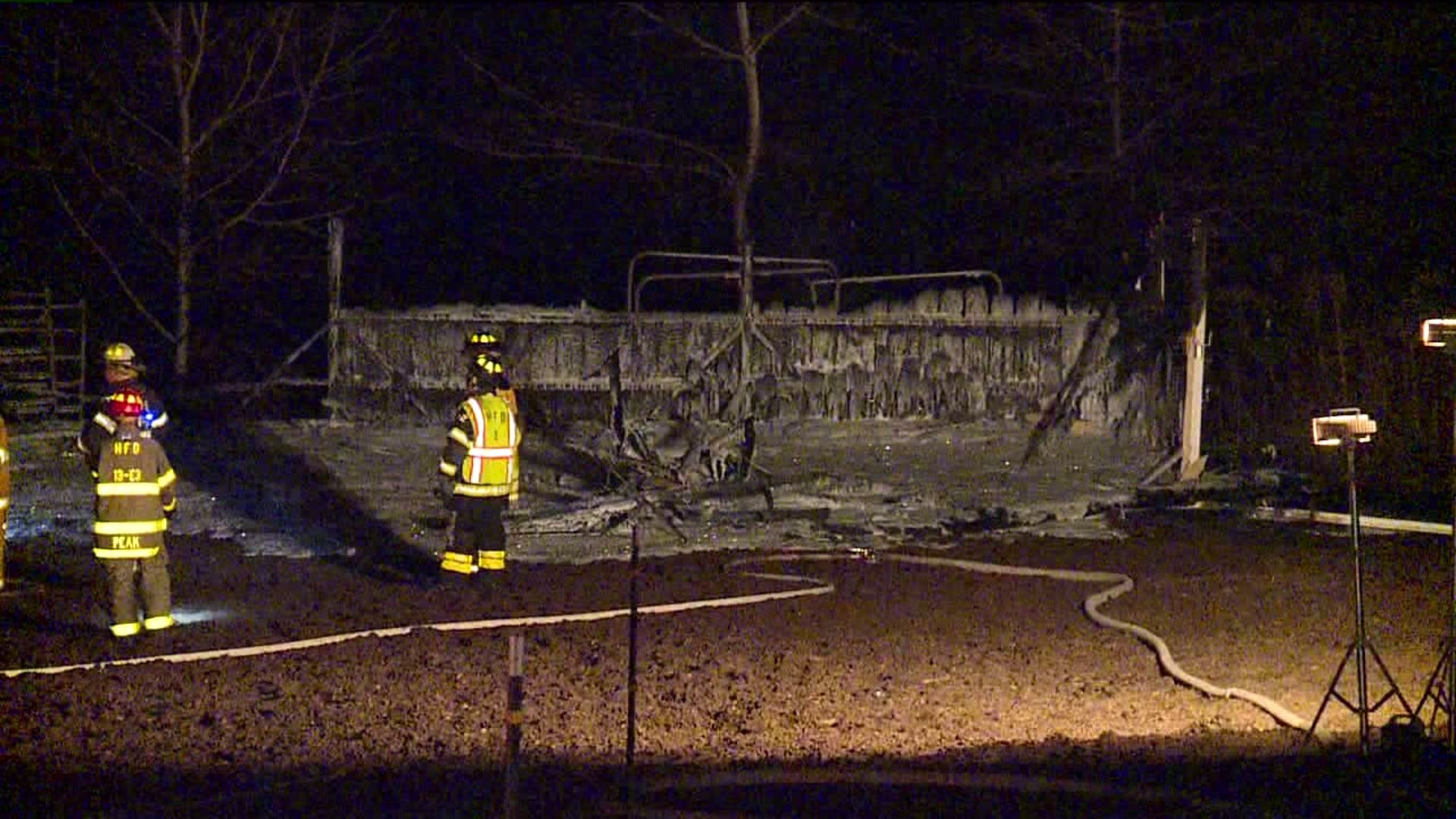 Barn Destroyed by Fire in Wayne County