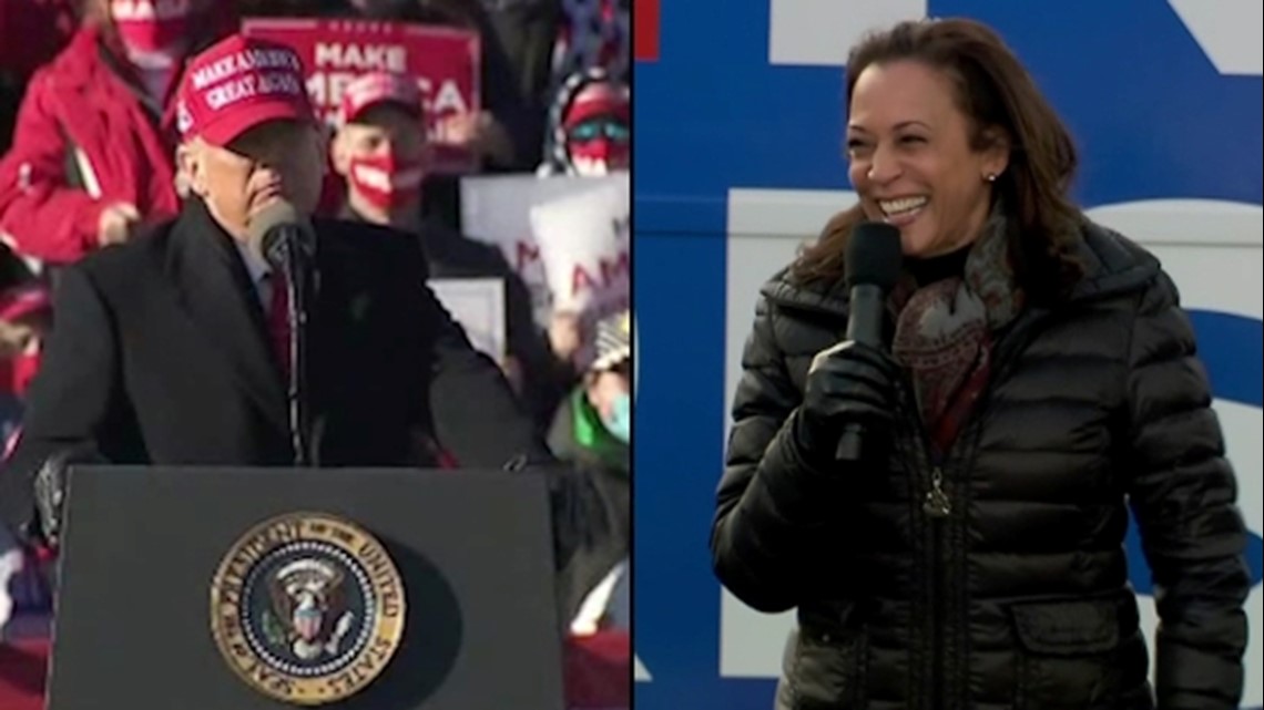 President Trump And Sen. Harris Make Campaign Stops During Final Hours ...