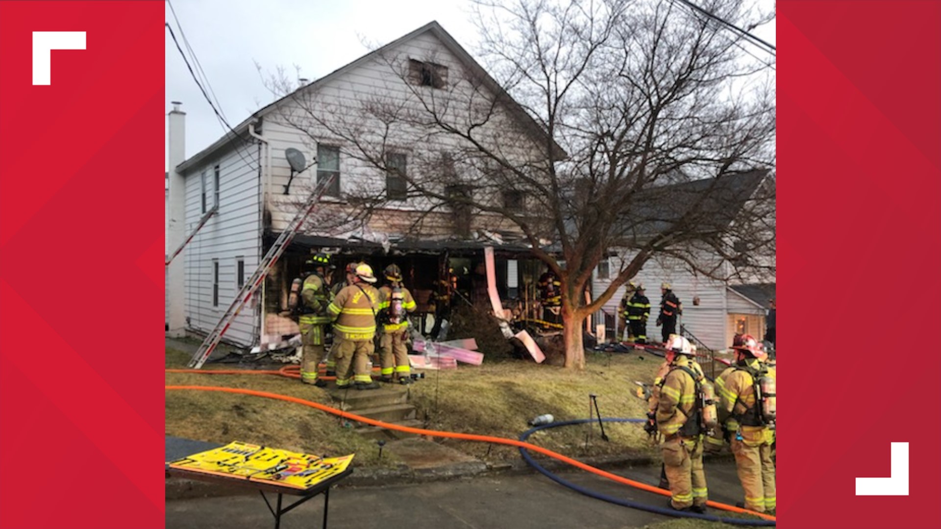 Fire official says six people were forced from the home in Newport Township.